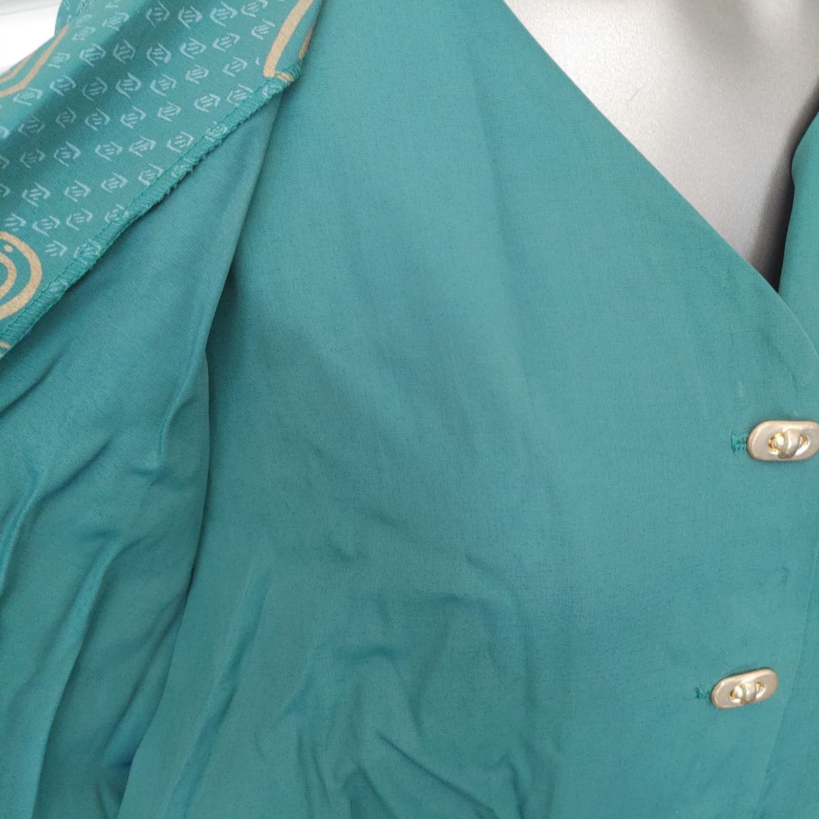 Other R&M Richards Karen Kwong Women's 16 Blue Gold OnePiece Shirt Size XXL / US 16-18 / IT 52-54 - 3 Thumbnail