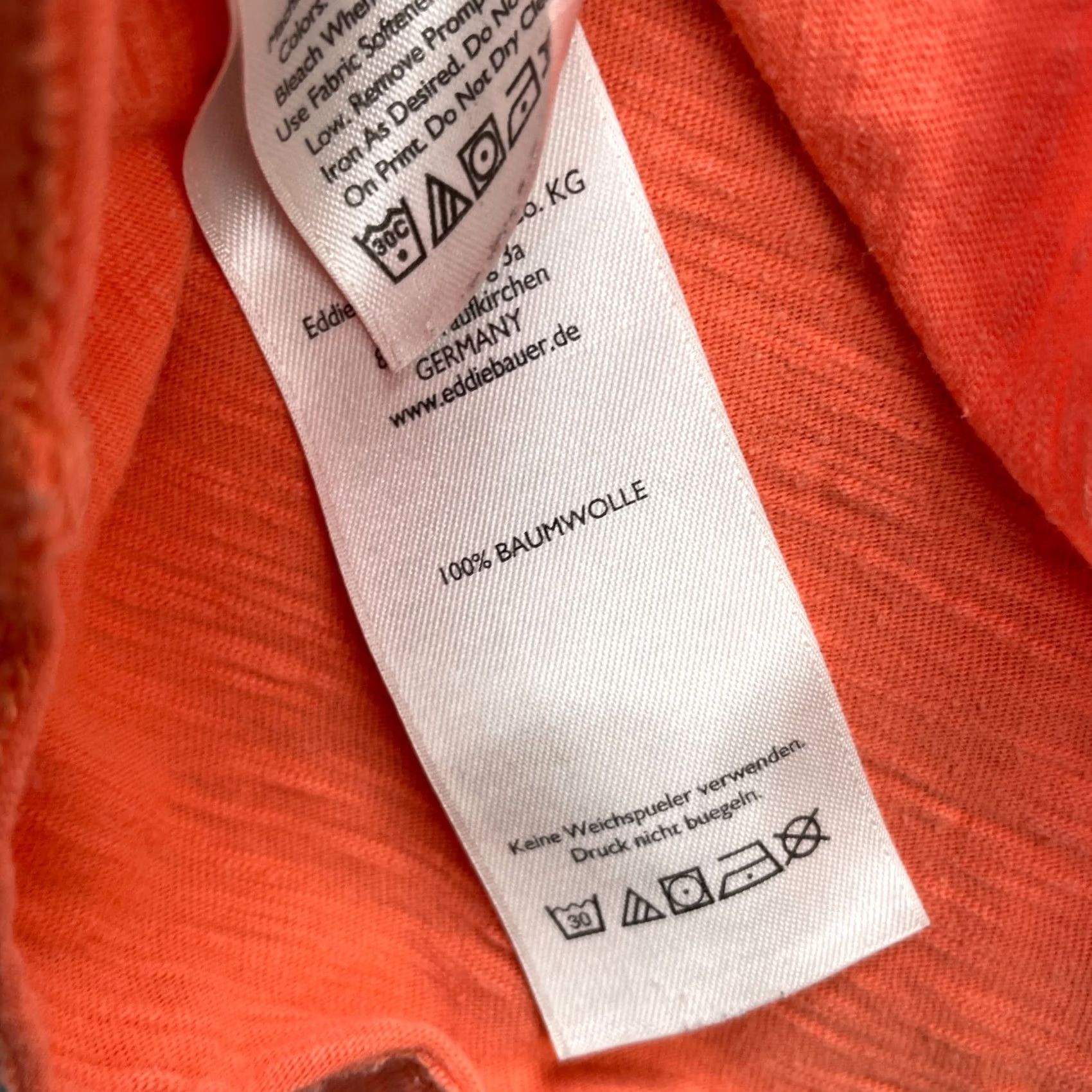 Eddie Bauer Eddie Bauer Womens Petite Medium Orange Heather V Neck Cap Sleeve Outdoor Shirt Size M / US 6-8 / IT 42-44 - 4 Thumbnail
