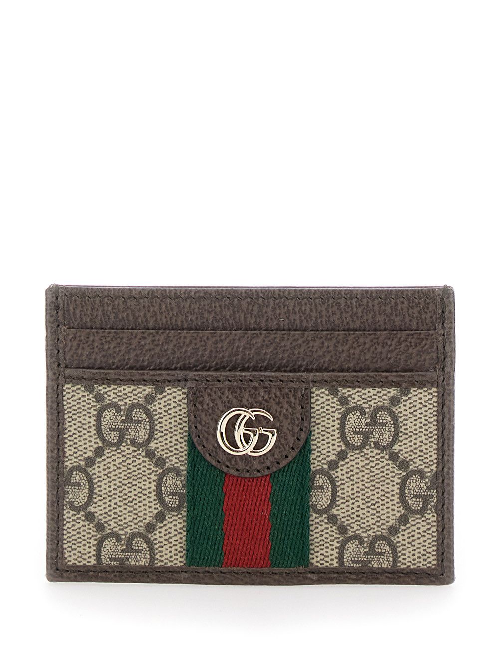 Gucci Ophidia Card Holder with Web Detail in Beige Leather for Women Size M / US 6-8 / IT 42-44 - 1 Thumbnail