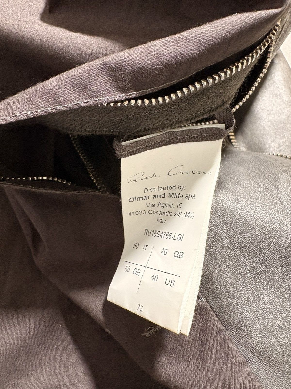 Rick Owens Rick Owens Grey Leather Hooded Jacket — Asymmetric Zip Size US M / EU 48-50 / 2 - 5 Thumbnail
