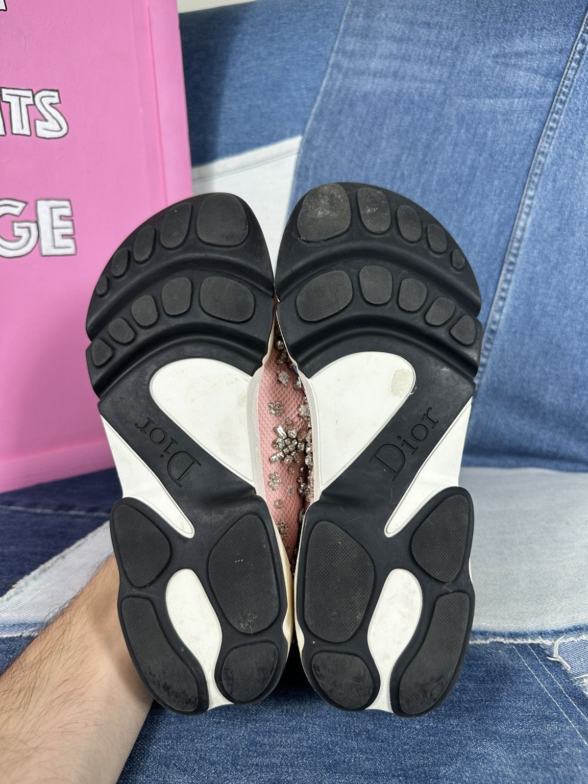 Dior Dior Fusion Pink Bling Mesh Rhinestones Low Sneakers Size US 7 / IT 37 - 21 Thumbnail