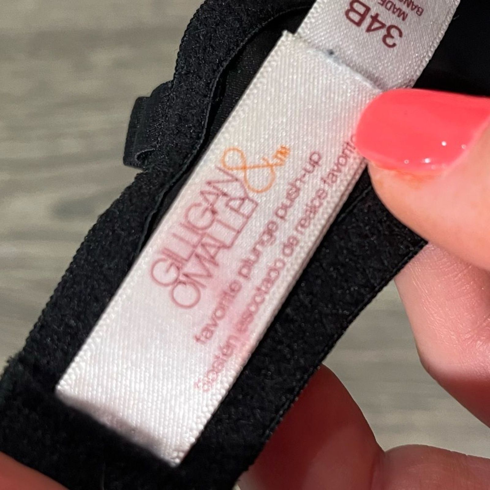Vintage Gilligan & O'Malley Push-Up Bra Strap Black Size 34B Size ONE SIZE - 3 Thumbnail