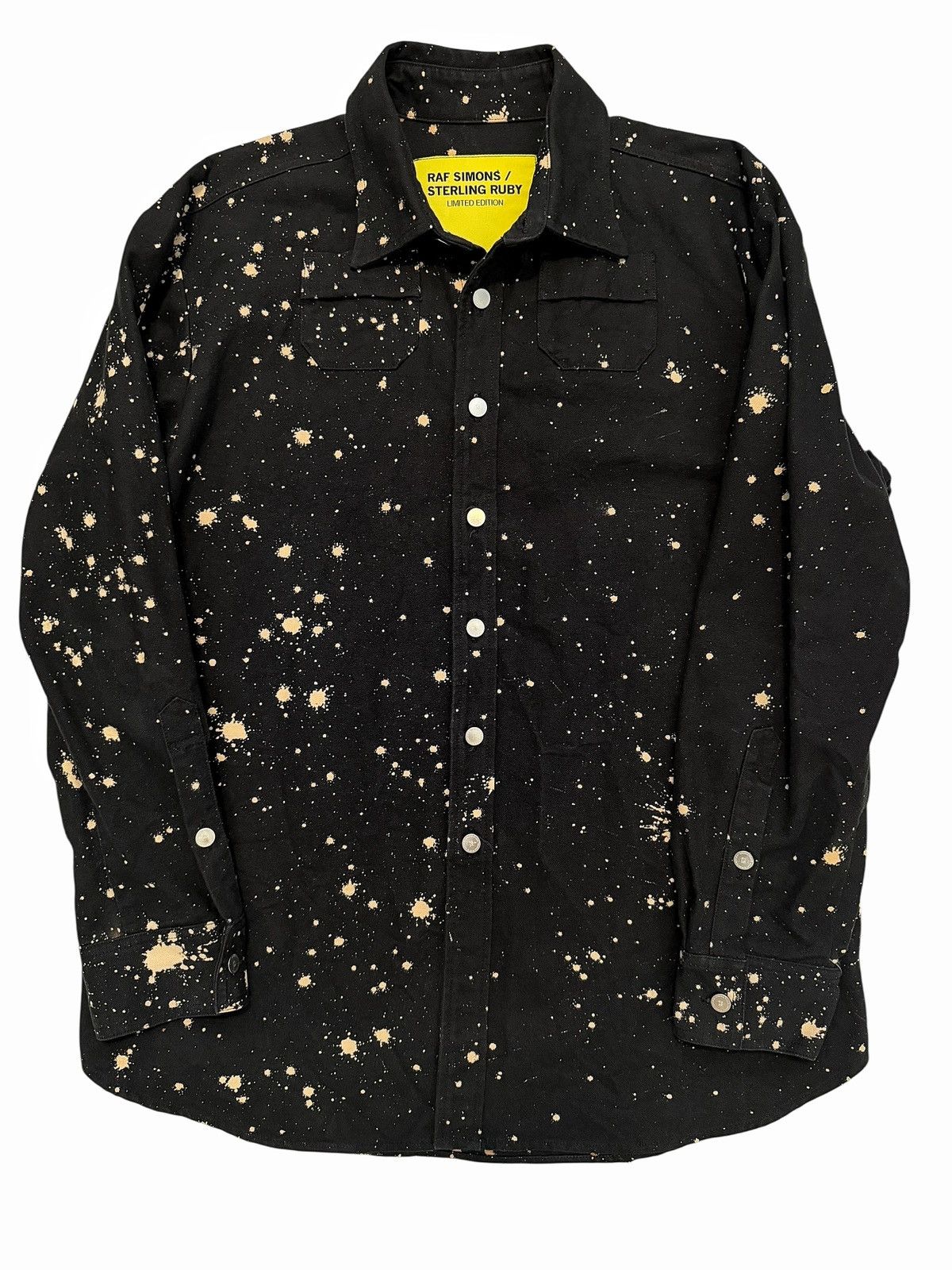 Raf Simons × Sterling Ruby RARE 2014 Runway Sterling Ruby Bleach Acid Denim Work Shirt Size US M / EU 48-50 / 2 - 1 Thumbnail