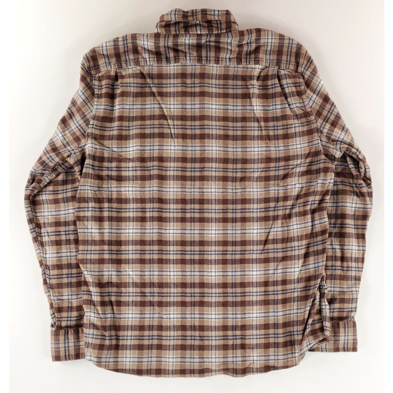 Faherty Faherty Button-Down Flannel Shirt Plaid Long Sleeve Mens XL Multicolor Blue Brown Size US XL / EU 56 / 4 - 3 Thumbnail