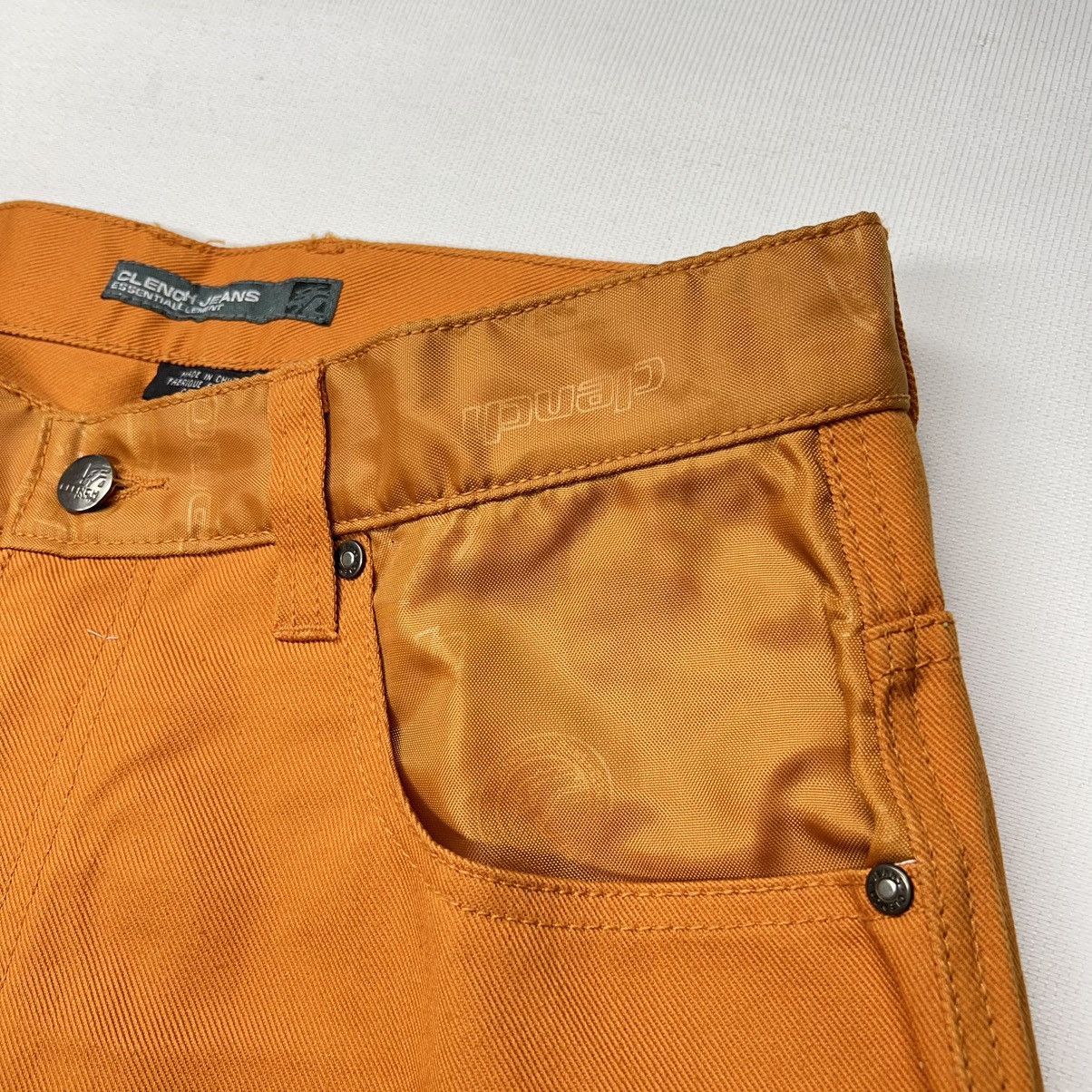 Clench × Vintage VTG Clench Jeans Orange Carpenter Denim Wide Baggy Skater Size US 32 / EU 48 - 11 Thumbnail
