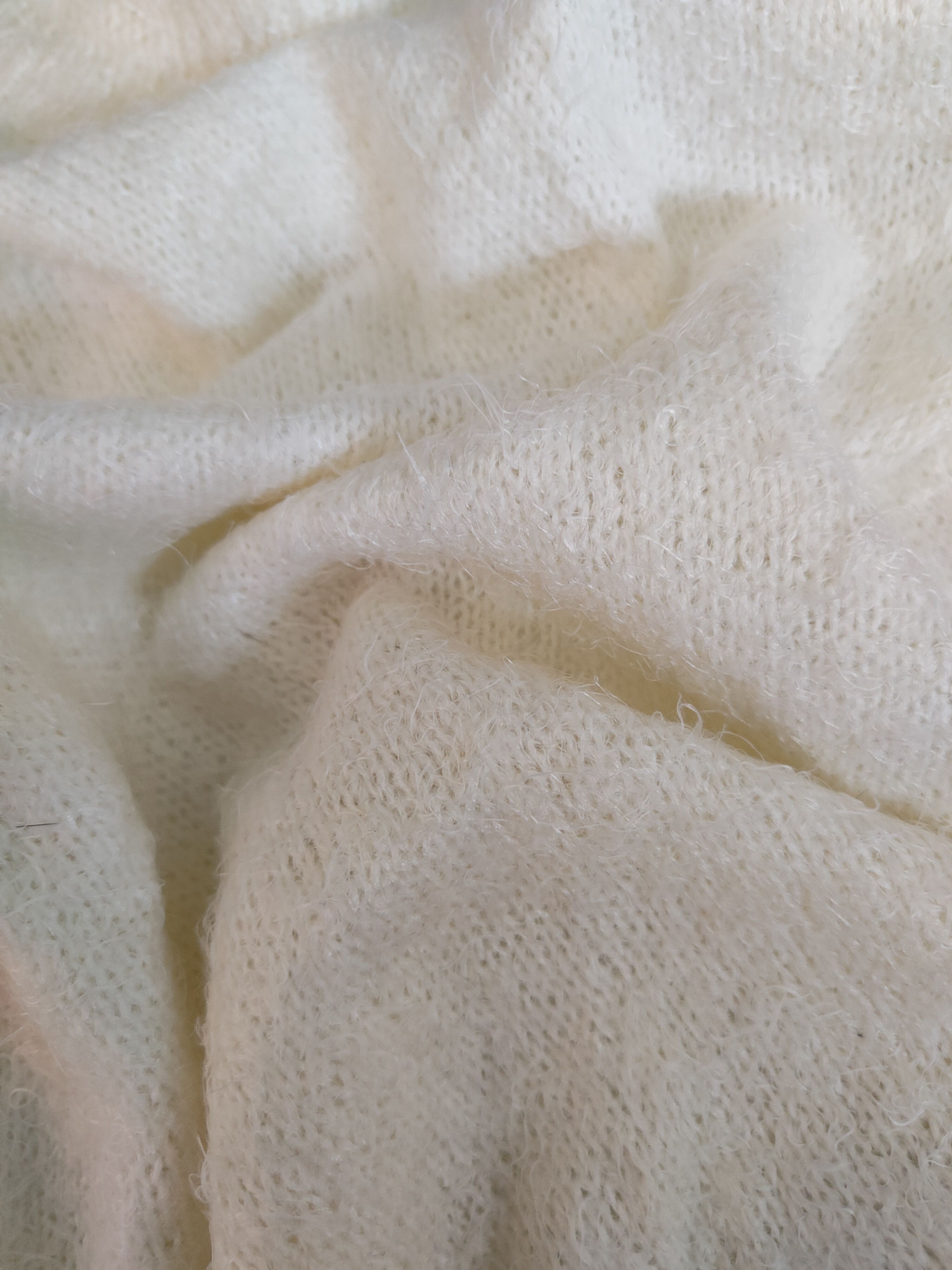 GU × Vintage Avant garde fashion GU Ivory Fur Mohair Knitwear Size S / US 4 / IT 40 - 10 Thumbnail