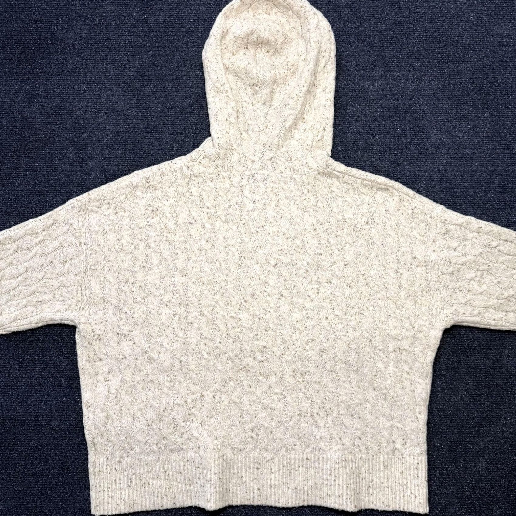 Vintage Auden Sweater Womens M White V-Neck Hooded Cable-Knit Pullover Speckled Pullover Sweater Womens Medium White V-Neck Hooded Cable-Knit Speckled Size M / US 6-8 / IT 42-44 - 4 Thumbnail