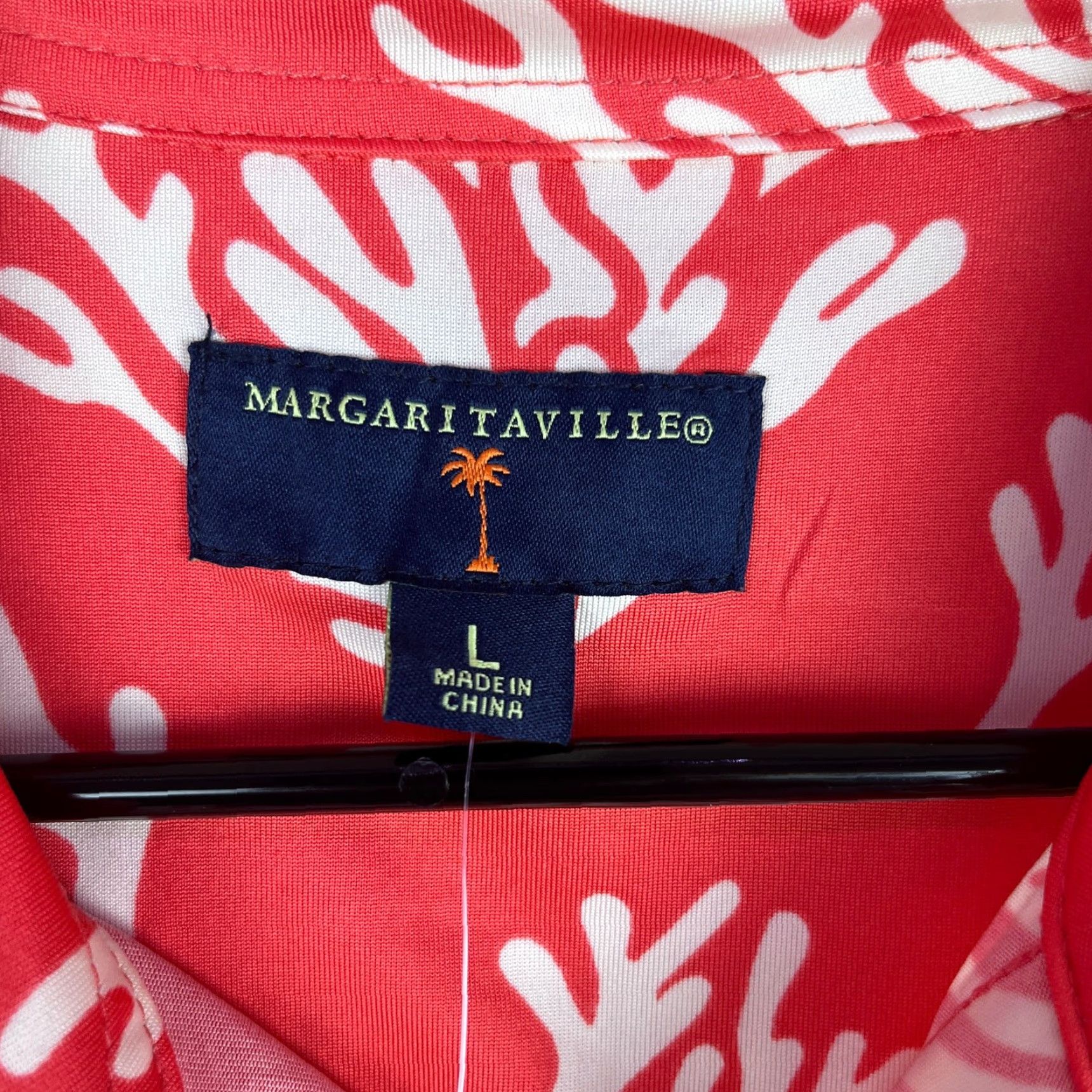 Vintage Margaritaville Mens Shirt Button-Down Short Sleeve UPF +50 Large Floral Reef Pattern Pink Size US L / EU 52-54 / 3 - 6 Thumbnail