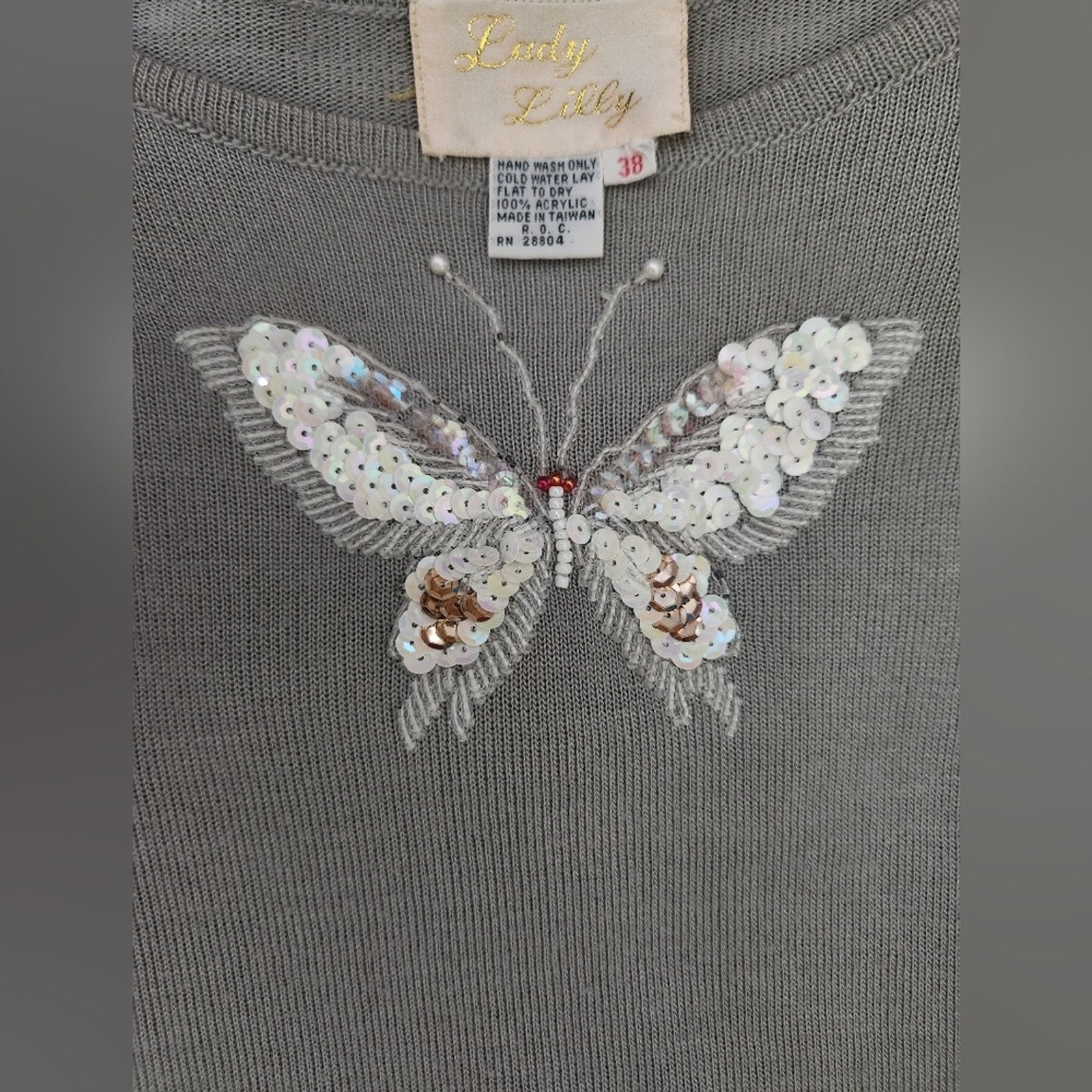 Vintage Vintage Butterfly Sleeve Embroidered Sweater 38 Medium Size M / US 6-8 / IT 42-44 - 7 Thumbnail