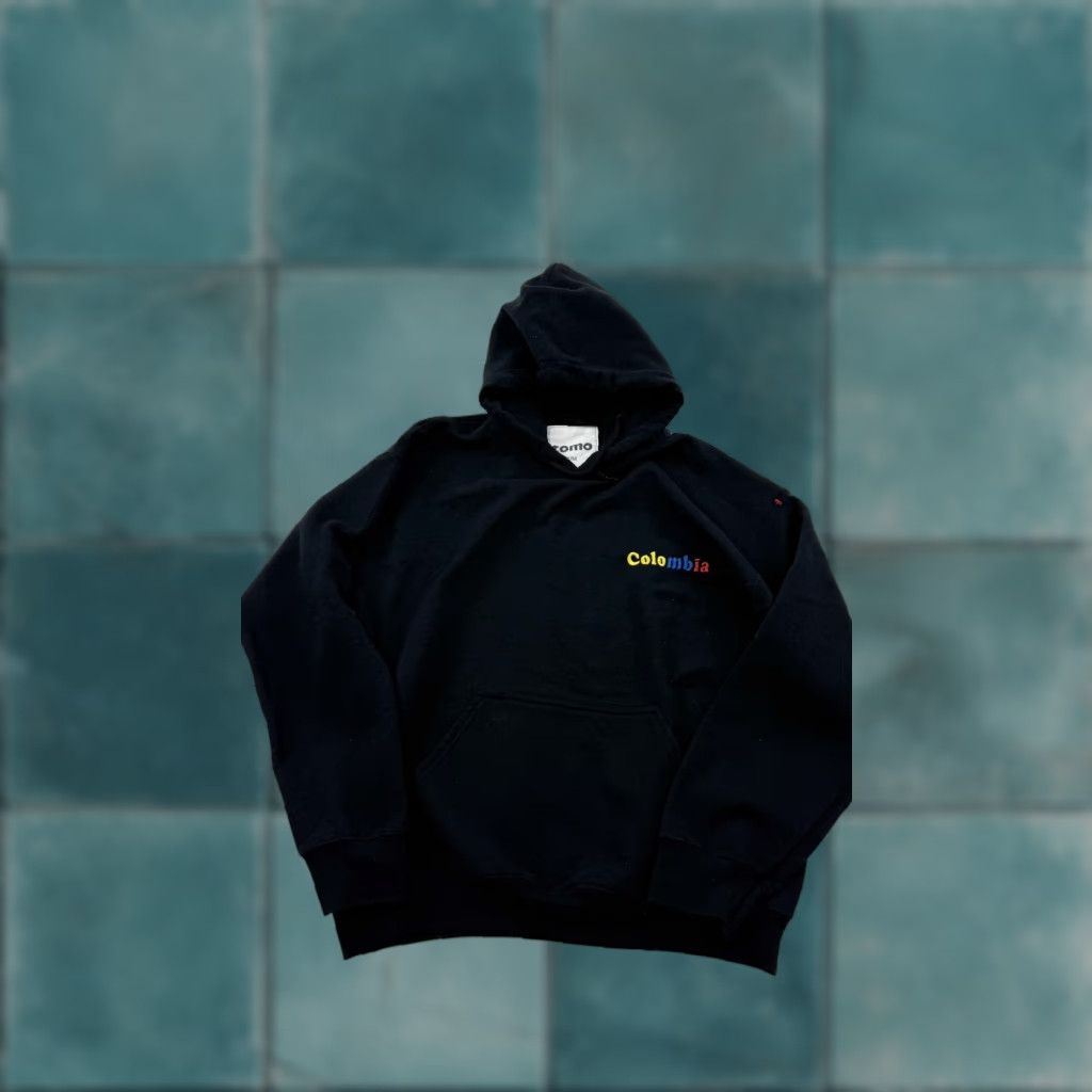 Vintage Tomo Hoodie Mens Medium Black Colombia Embroidered Pullover Sweatshirt Fleece Streetwear Size US M / EU 48-50 / 2 - 1 Thumbnail