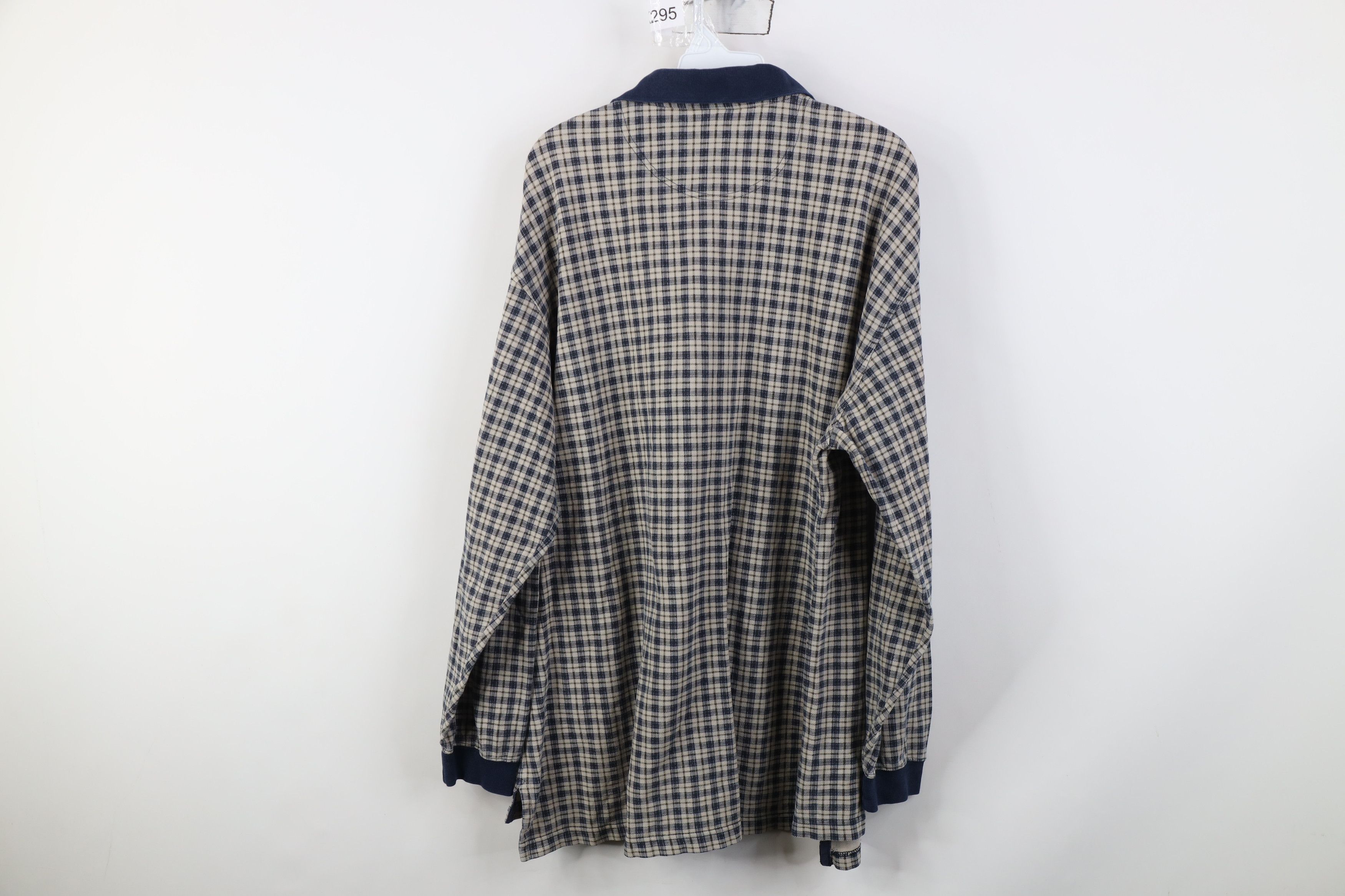 Vintage Vintage 90s Streetwear Long Sleeve Polo Shirt Plaid USA Size US L / EU 52-54 / 3 - 9 Thumbnail