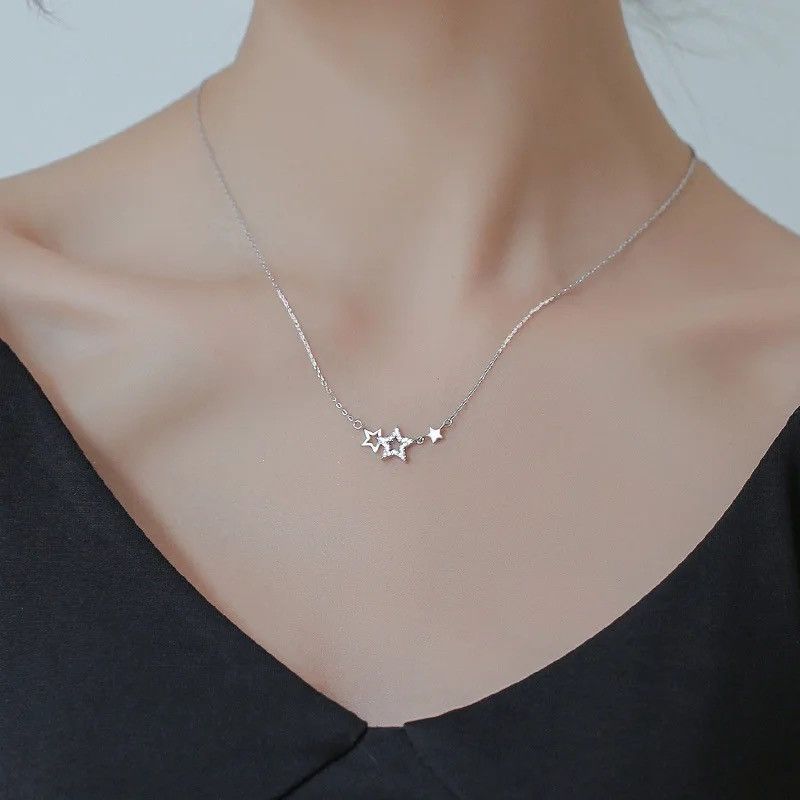 Jewelry Zircon Star Pendant Necklace Size ONE SIZE - 2 Thumbnail