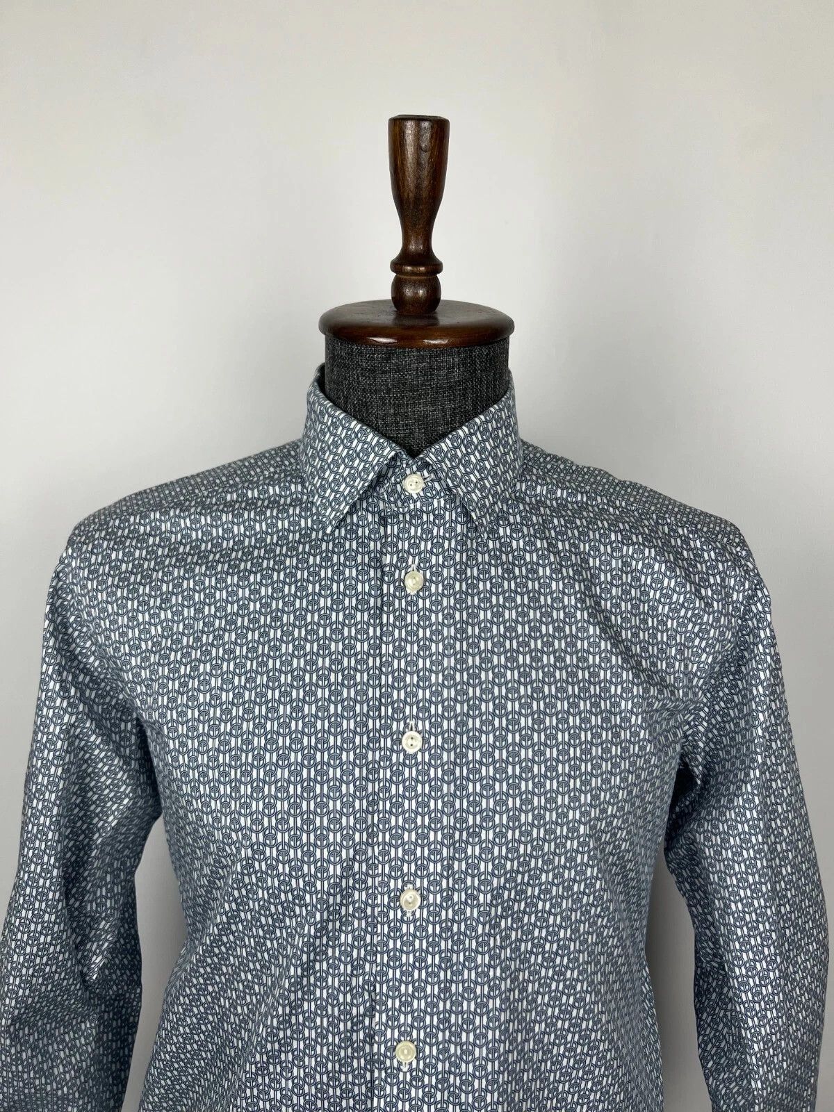 Eton Eton Contemporary Shirt Long Sleeve Blue White Abstract Size US XL / EU 56 / 4 - 4 Thumbnail
