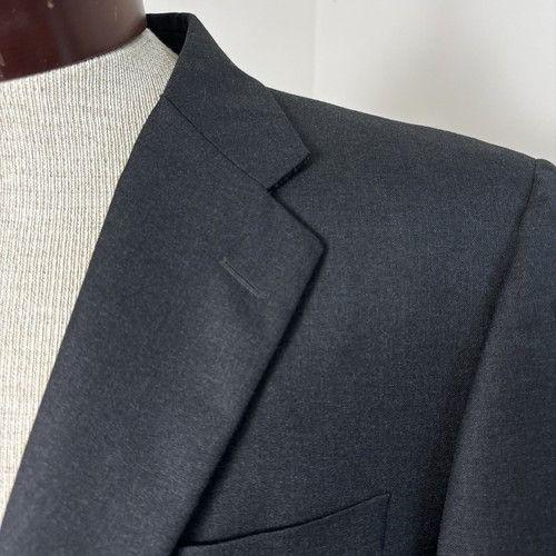 Hickey Freeman LORO PIANA Hickey Freeman Men's Dark Gray Solid Wool Blazer Size 42R - 2 Thumbnail