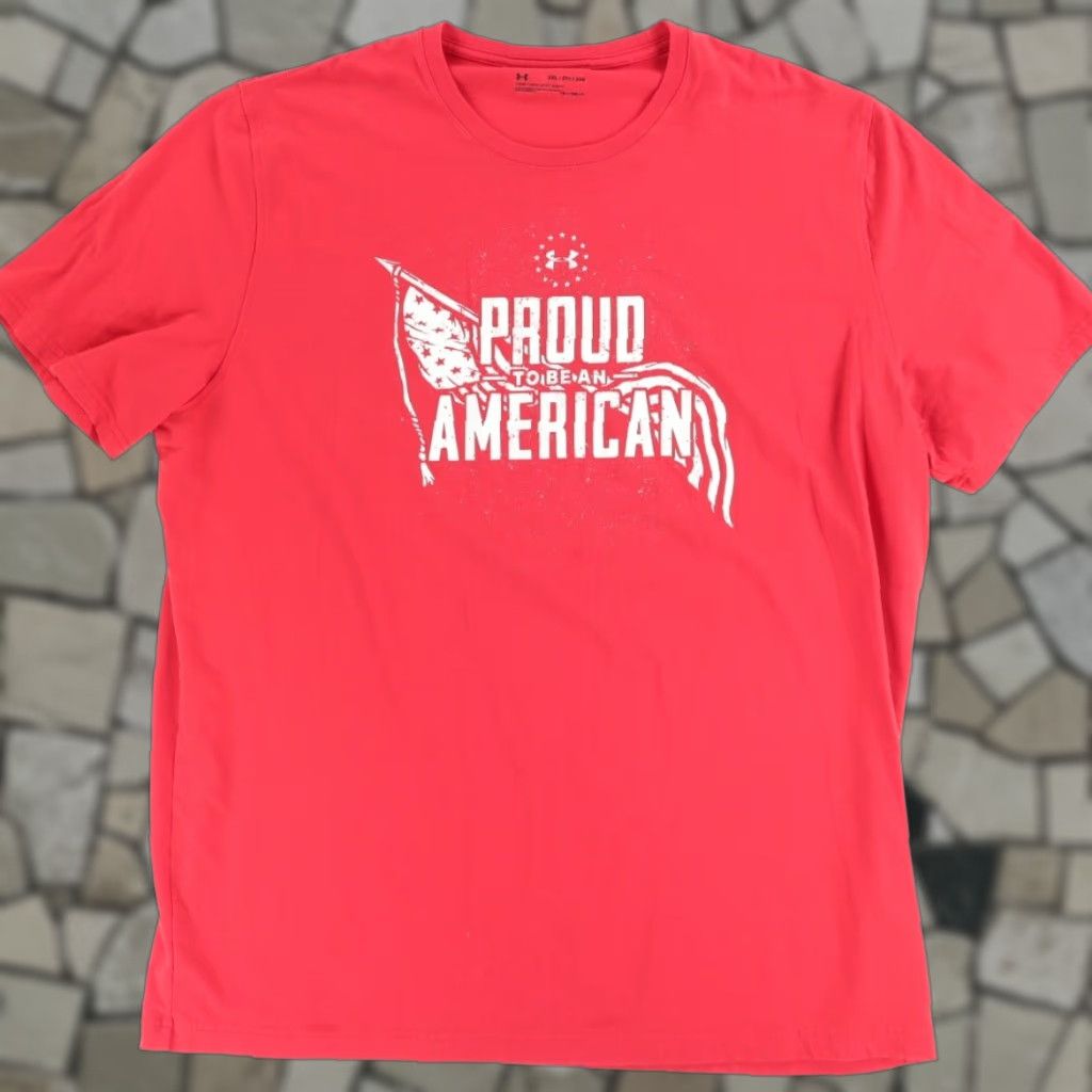 Under Armour Under Armour Proud to be American Stretch Solid T-Shirt Red Men 2XL Shirt Adult Regular Crew Neck Short Sleeve Mens Size US XXL / EU 58 / 5 - 1 Thumbnail