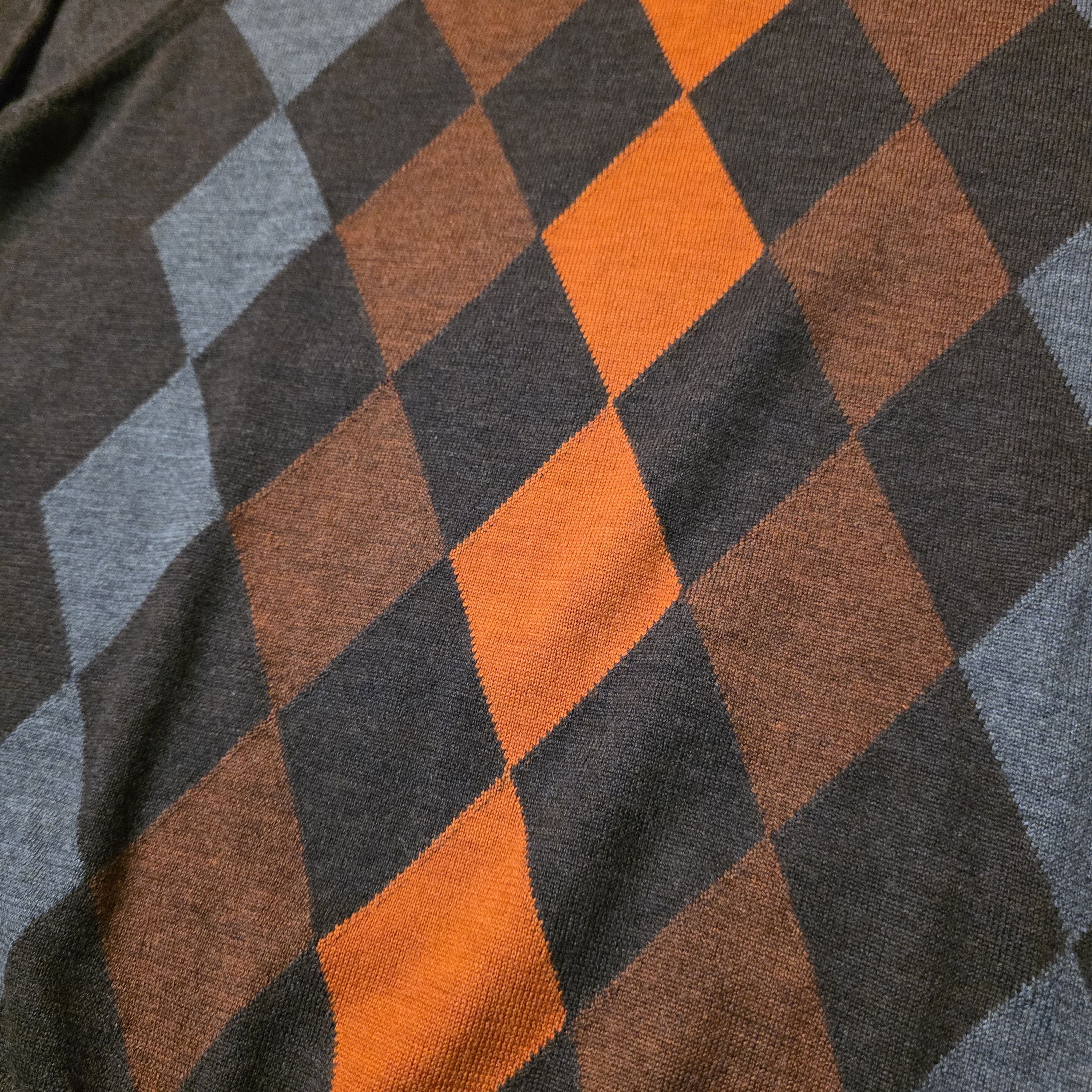 Toscano Toscano Brown Argyle Merino Wool Sweater Size US M / EU 48-50 / 2 - 2 Thumbnail
