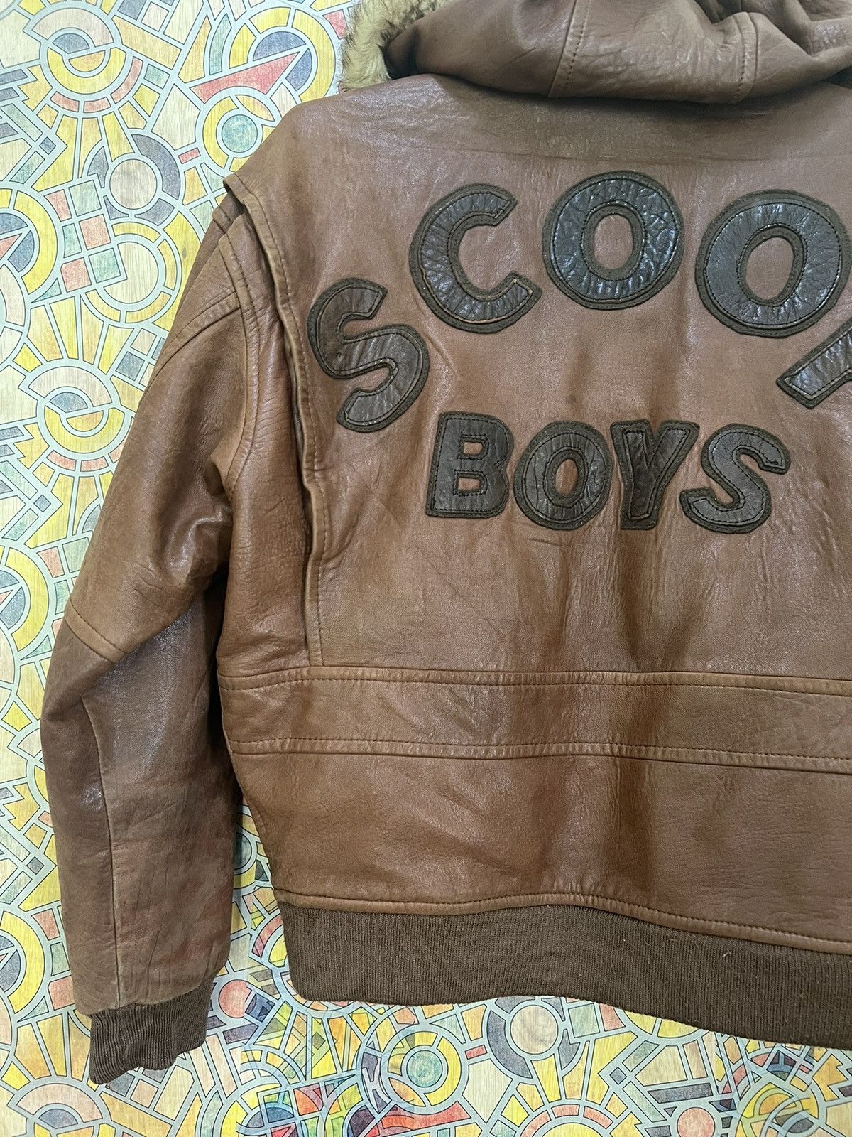 Japanese Brand Leather Jacket Scoop Boys Size US XL / EU 56 / 4 - 15 Thumbnail