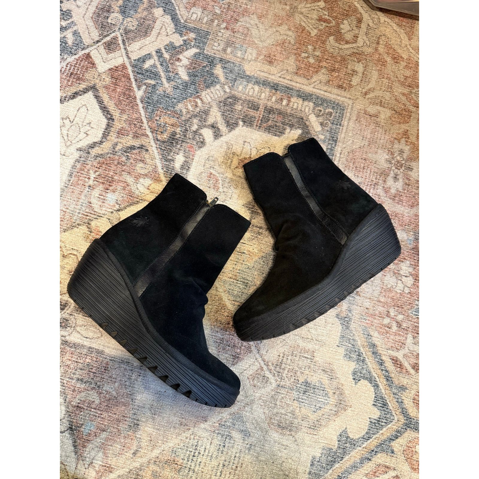 Fly London FLY LONDON Black Heeled Ankle Booties Sz EU 37 / US 7 ($269) Size US 7 / IT 37 - 1 Thumbnail