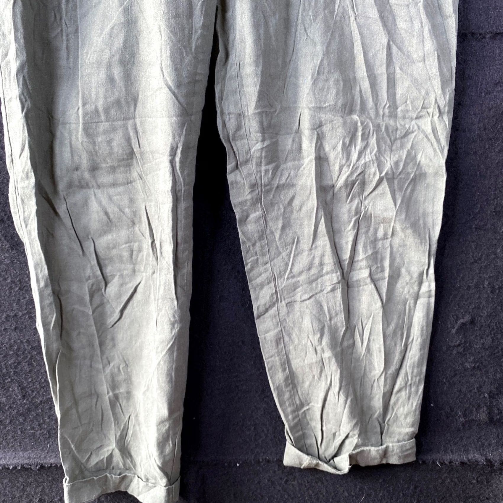 Lou & Grey Lou & Grey Womens Pants Green Jogger Drawstring Linen Capri Stretch XS Size 28" / US 6 / IT 42 - 3 Thumbnail