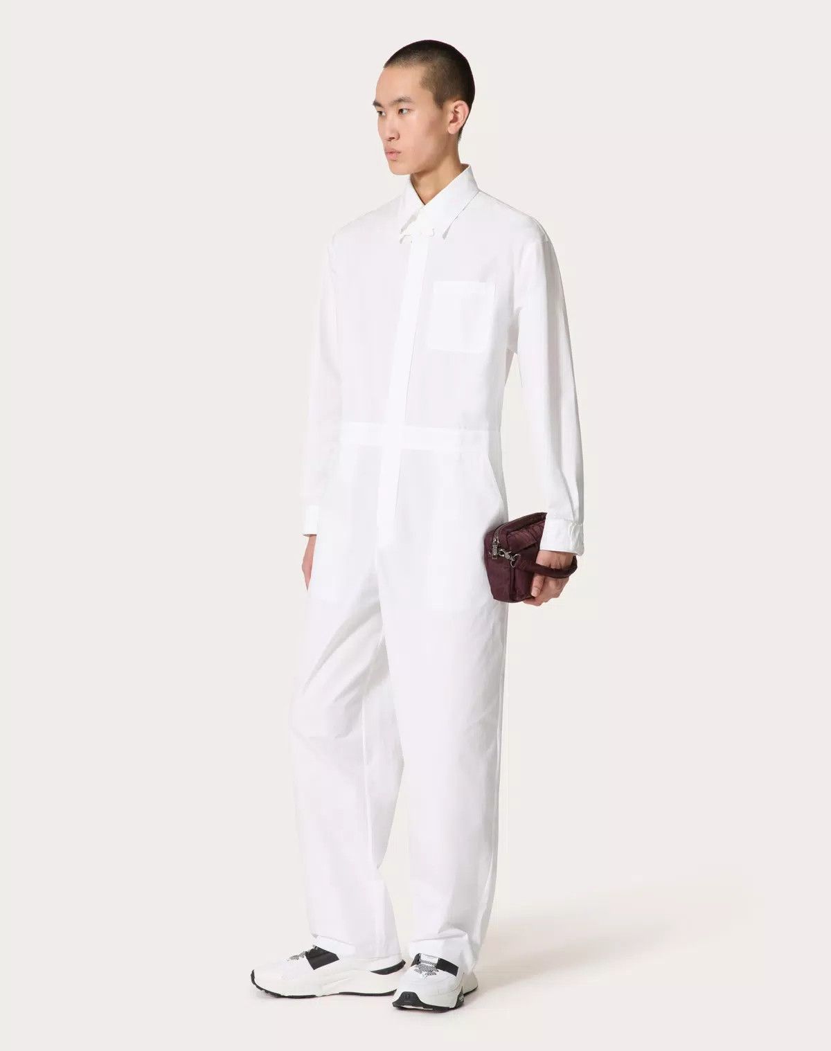 Valentino oc11z0725 Cotton Poplin Jumpsuit in White Size US 34 / EU 50 - 3 Thumbnail