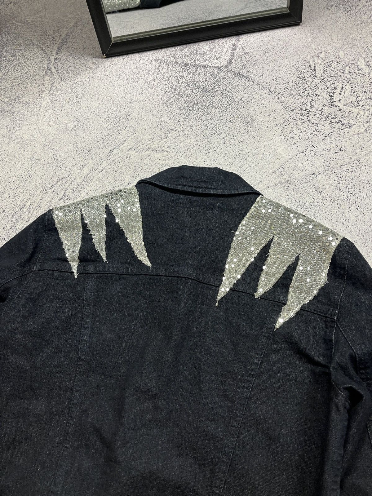Giorgio Armani Armani Jeans Rare Design Denim Glittered Trucker Jacket Size M / US 6-8 / IT 42-44 - 19 Thumbnail