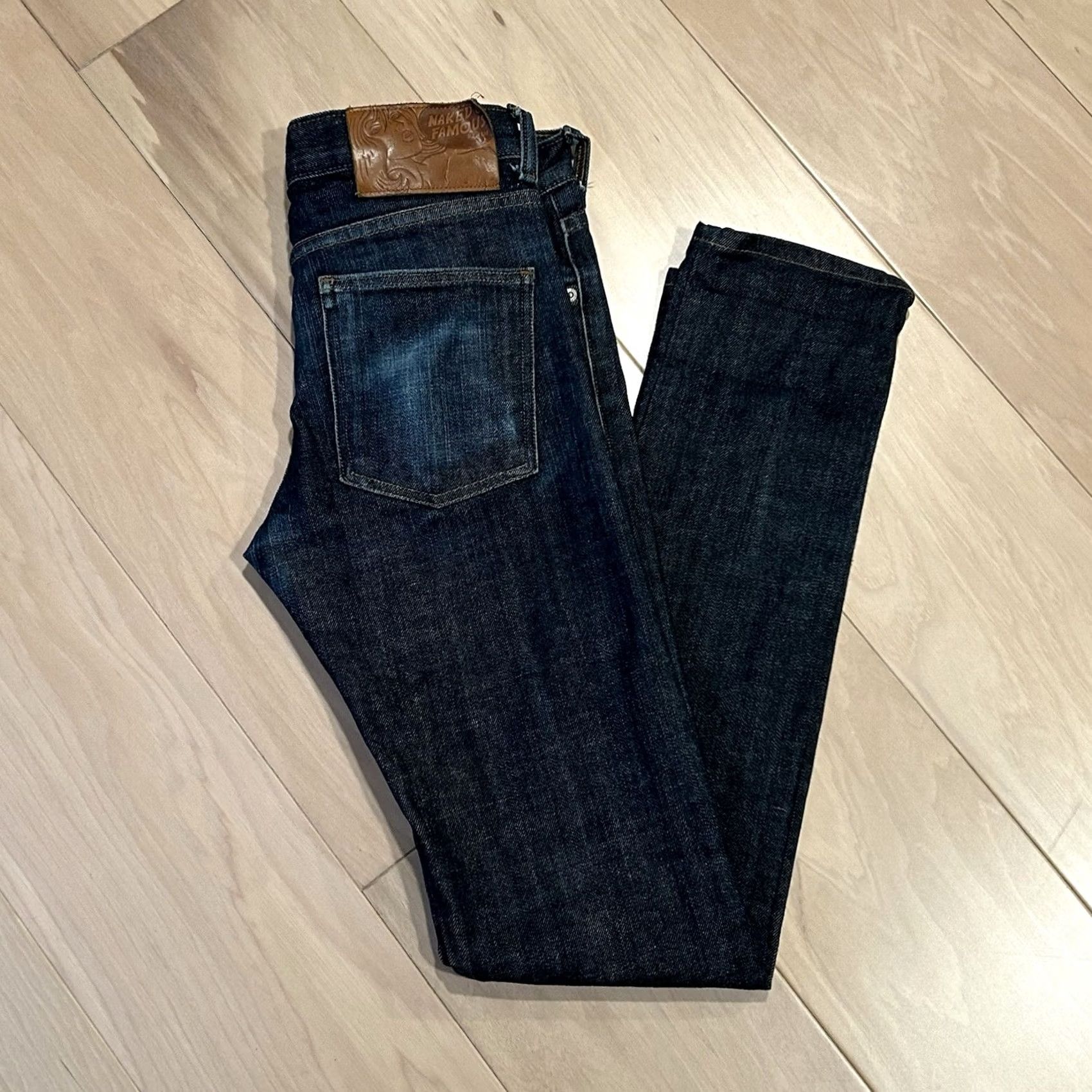 Vintage Naked & Famous Denim Super Skinny Guy Selvedge Blue Jeans Men’s 29x33 Size US 29 - 2 Thumbnail