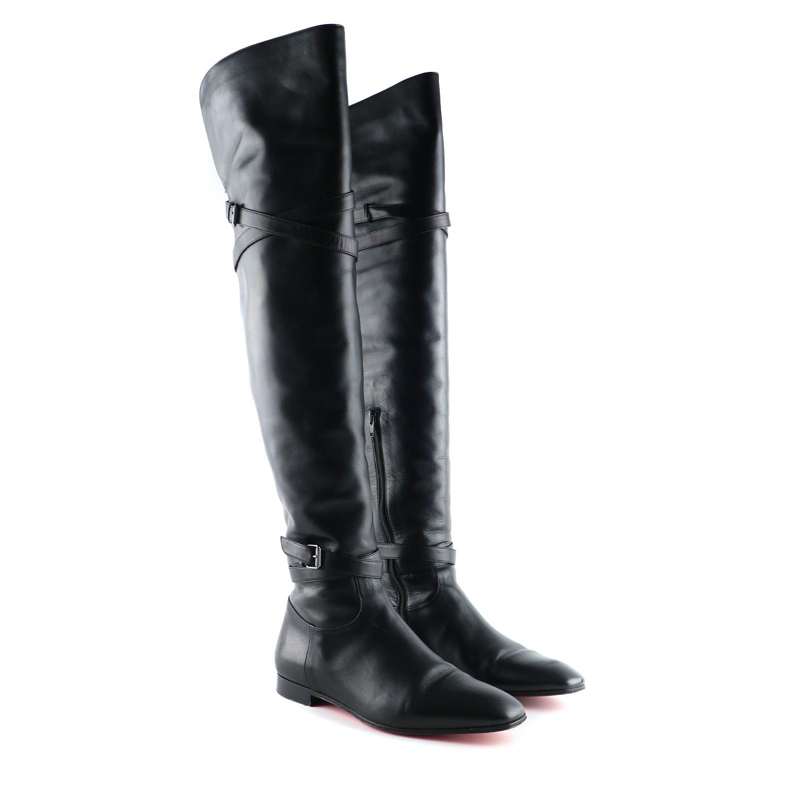image of Christian Louboutin Louboutin - Birgit Boots In Black Leather (T38), Women's (Size 7)