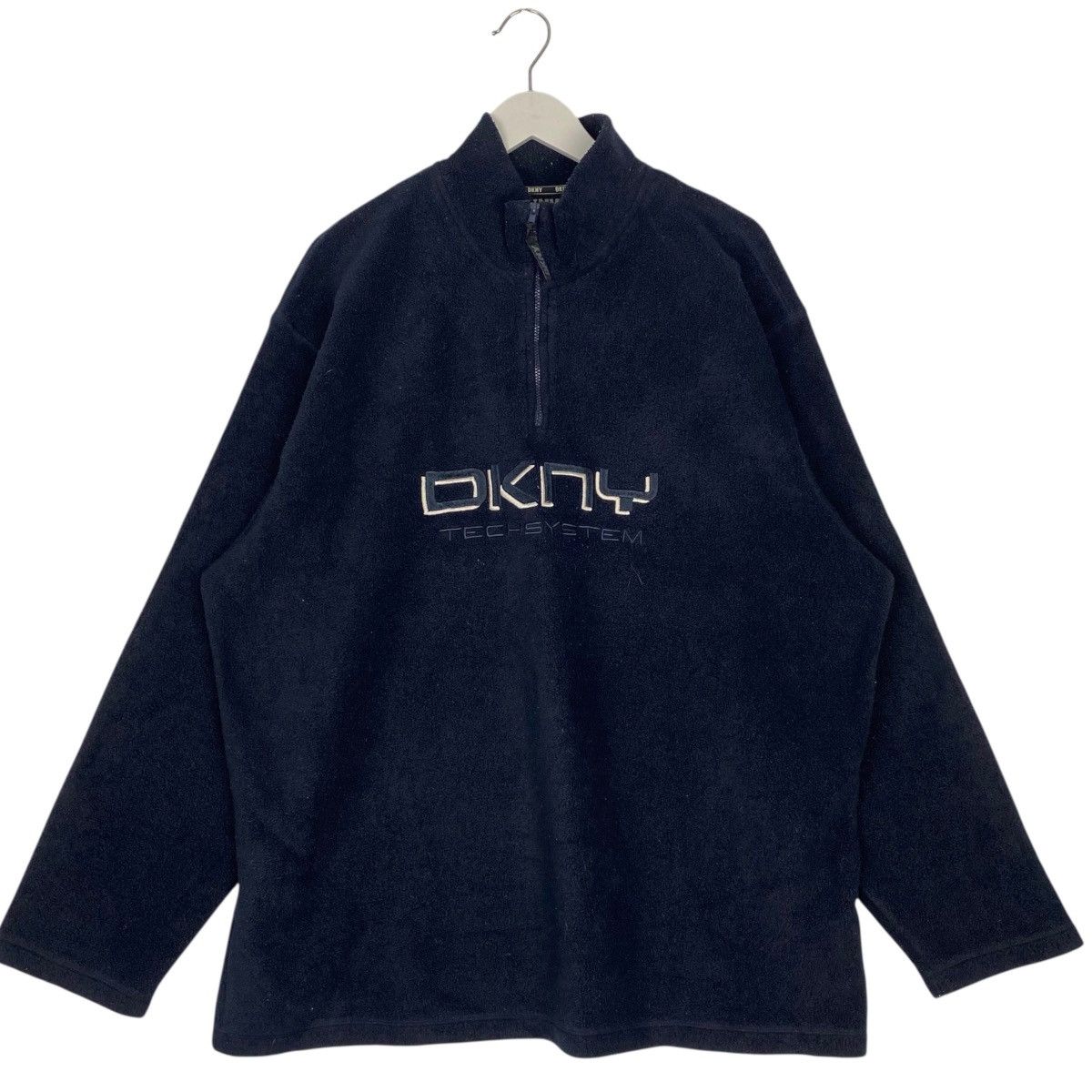 Other Vintage 90s DKNY Tec-System Half Zipper Fleece Navy Blue Size US XL / EU 56 / 4 - 1 Thumbnail