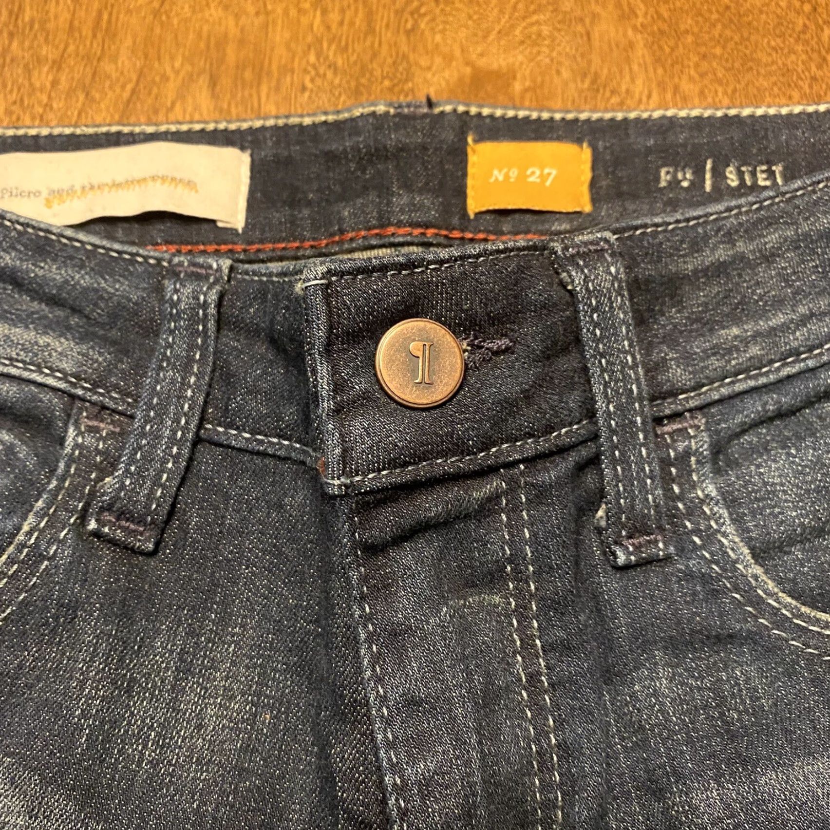 Vintage VINTAGE Pilcro & The Letterpress Jeans No. 27 Stet Flare Boot Cut Women 28x30 Dark Blue Size 28" / US 6 / IT 42 - 5 Thumbnail
