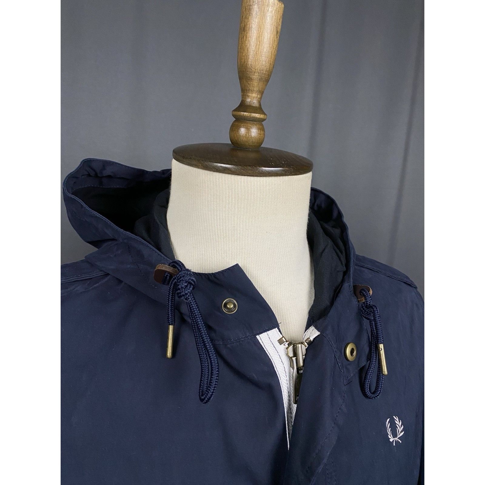 Fred Perry Fred Perry Men's Bue Hooded Parka Jacket Size S Size US S / EU 44-46 / 1 - 6 Thumbnail