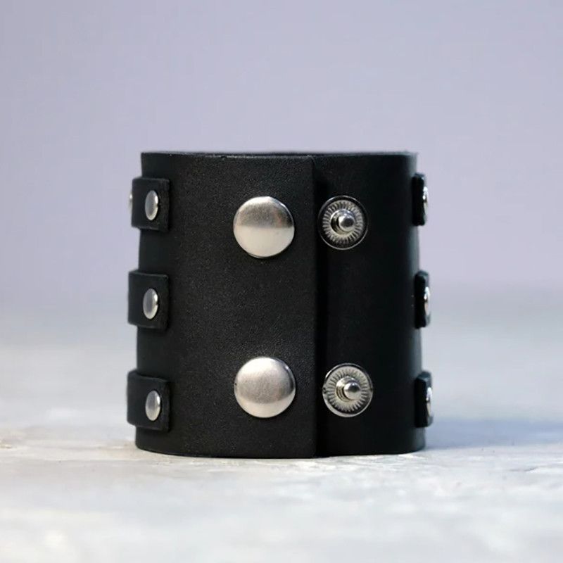 Jewelry Adjustable Vintage Gothic Leather Wristband Bracelet Size ONE SIZE - 3 Thumbnail