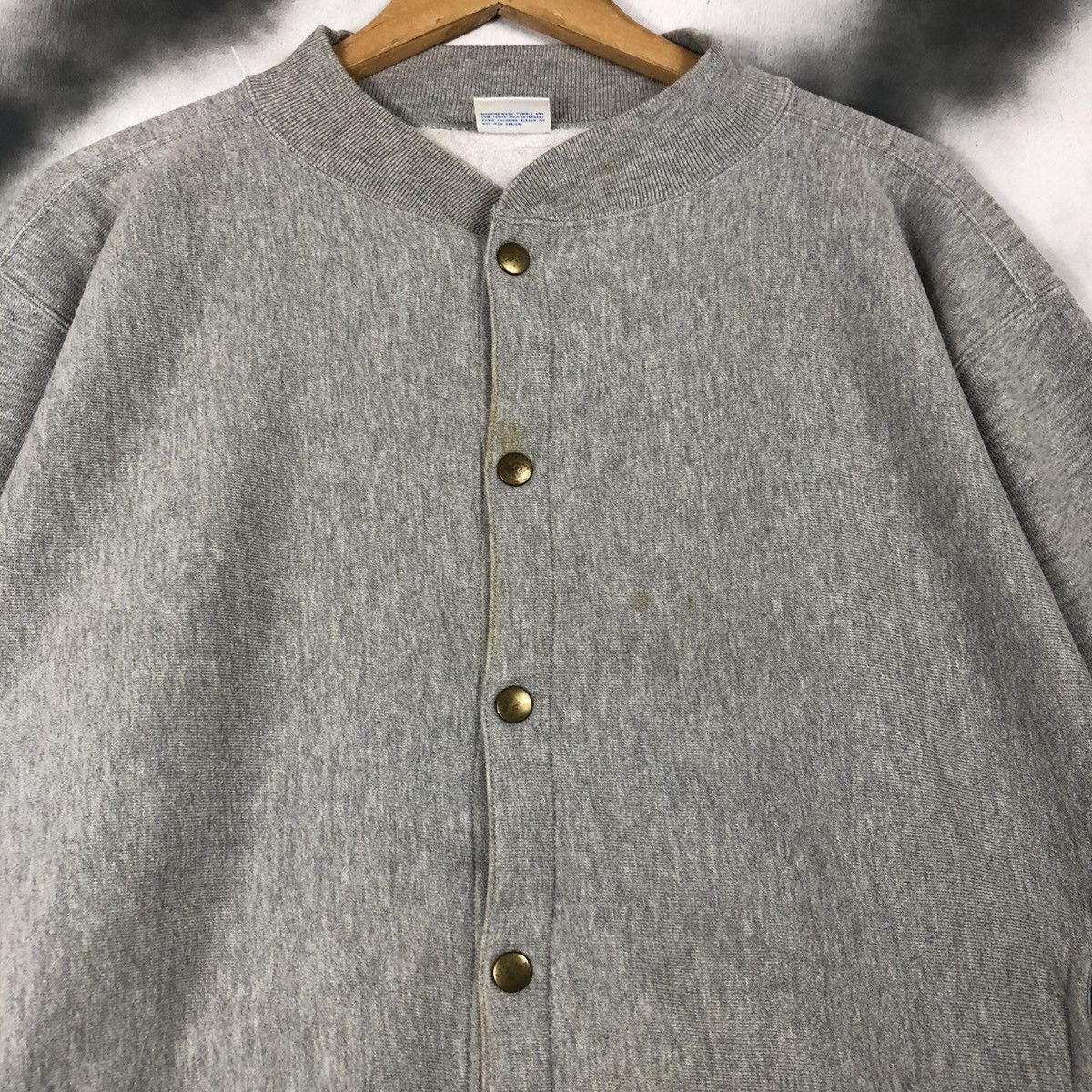 Champion × Vintage CHAMPION REVERSE WEAVE BUTTON UP SWEATSHIRT Size US XL / EU 56 / 4 - 4 Thumbnail