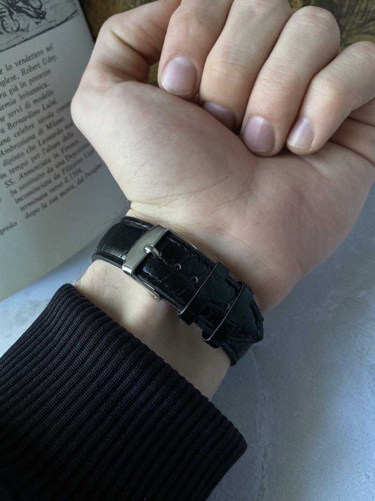 Japanese Brand × Jewelry × Vintage Fantasy Watch Dial Black Leather Strap Size ONE SIZE - 5 Thumbnail