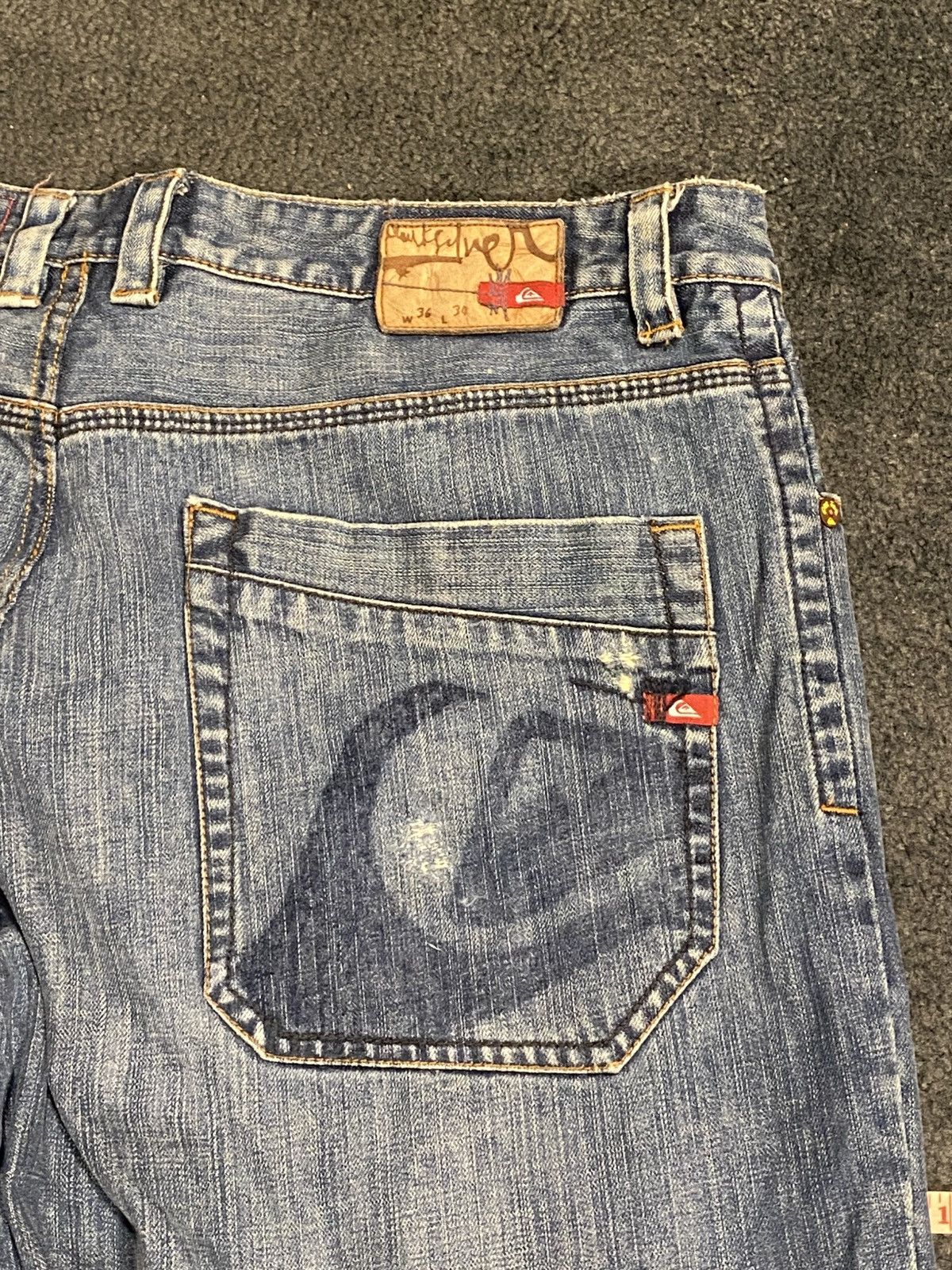 Quiksilver × Vintage VINTAGE Y2K QUICKSILVER BAGGY DENIM PANTS Size US 36 / EU 52 - 4 Thumbnail