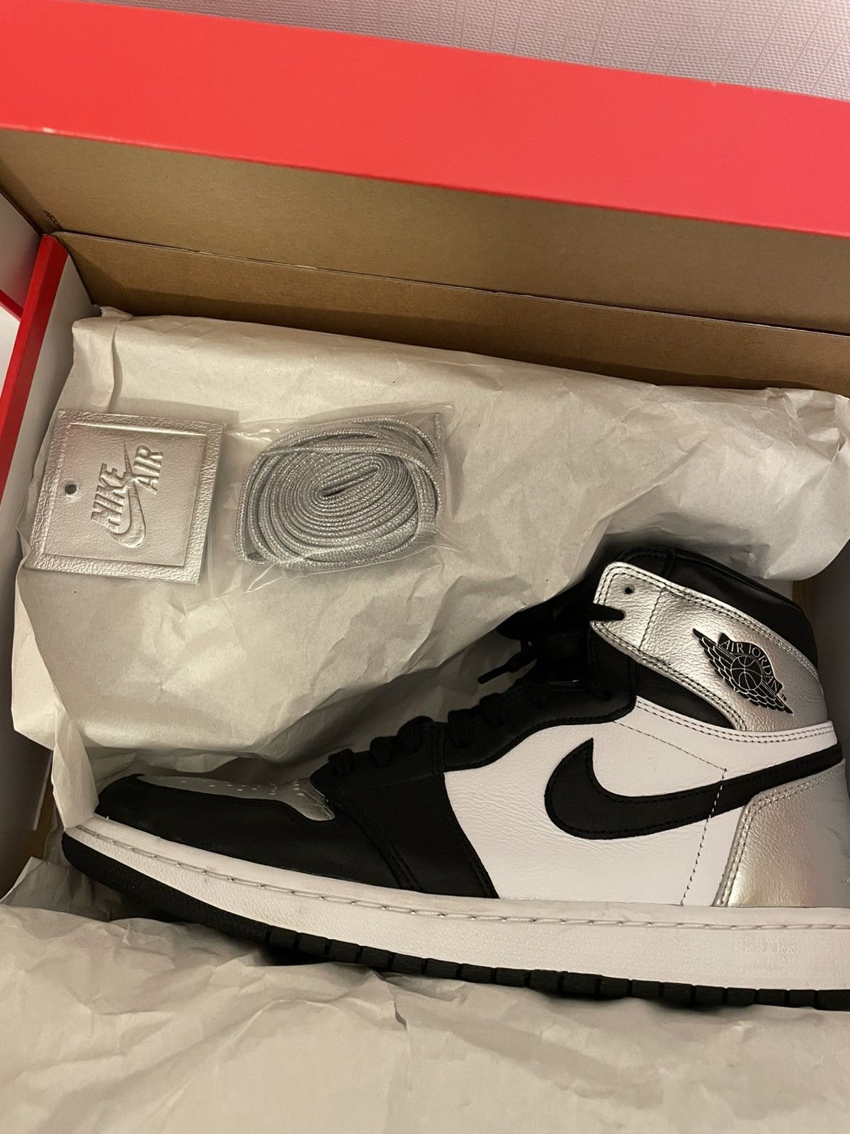 Nike Jordan 1 Silver Toe Size W 11.5 ,E44, Uk 9 Size US 11.5 / IT 41.5 - 6 Thumbnail