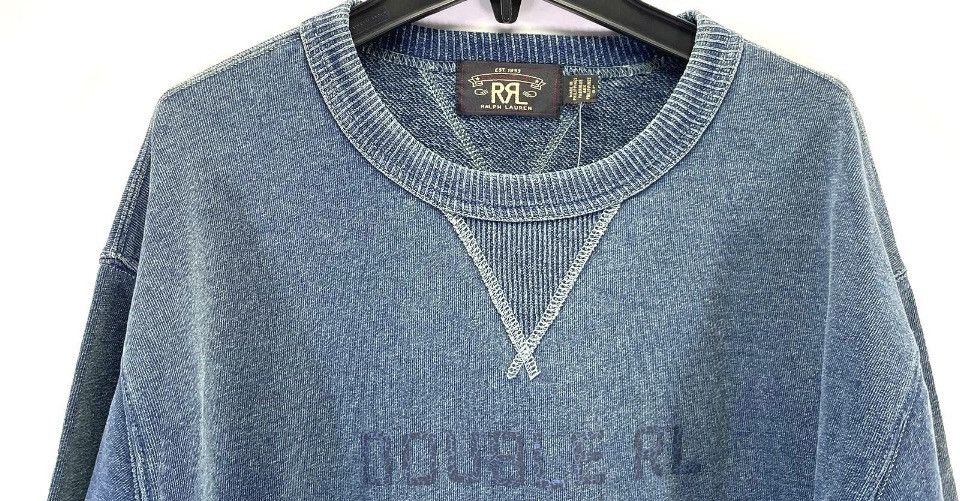 RRL Ralph Lauren RRL Indigo French Terry Sweatshirt NWT Vintage Wash Logo L Size US L / EU 52-54 / 3 - 4 Thumbnail