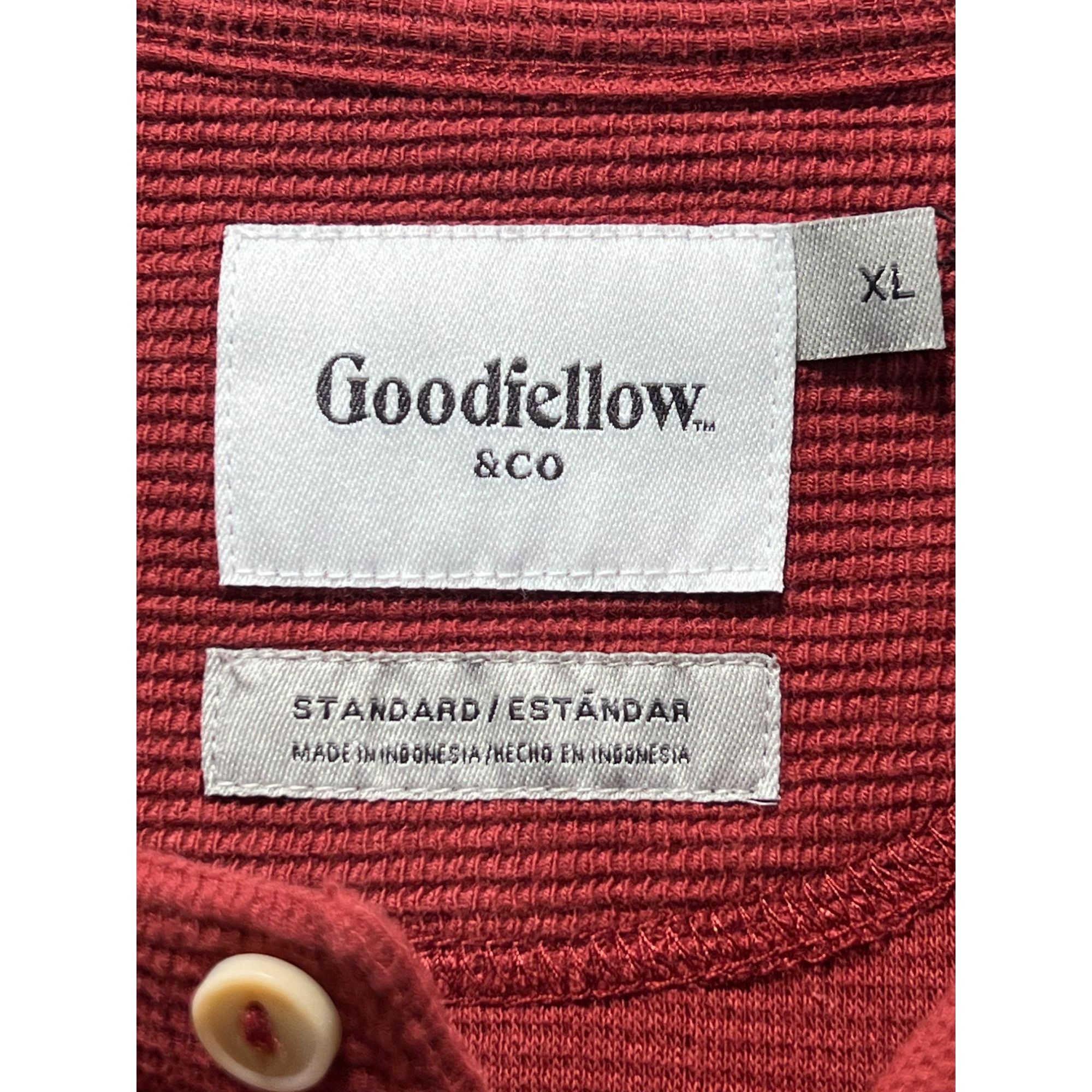 Other Goodfellow & Co - Men's Long Sleeve Henley T-Shirt - Red - E Size US XL / EU 56 / 4 - 11 Thumbnail