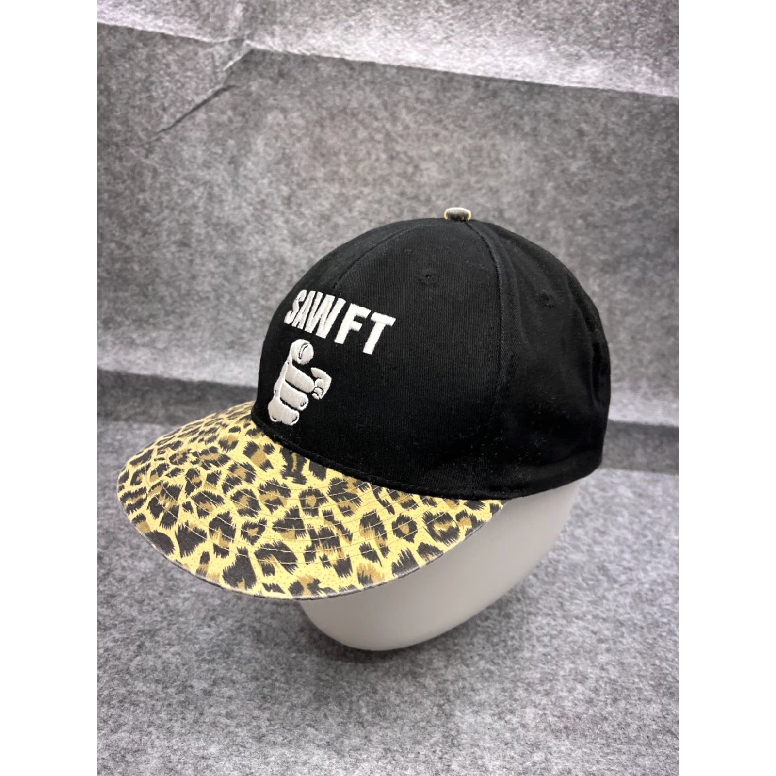 Kenzo VINTAGE SAWFT Enzo & Cass WWE Hat Cap Snap Back Adult OS Black Cotton Poly Leopard Print Size ONE SIZE - 4 Thumbnail