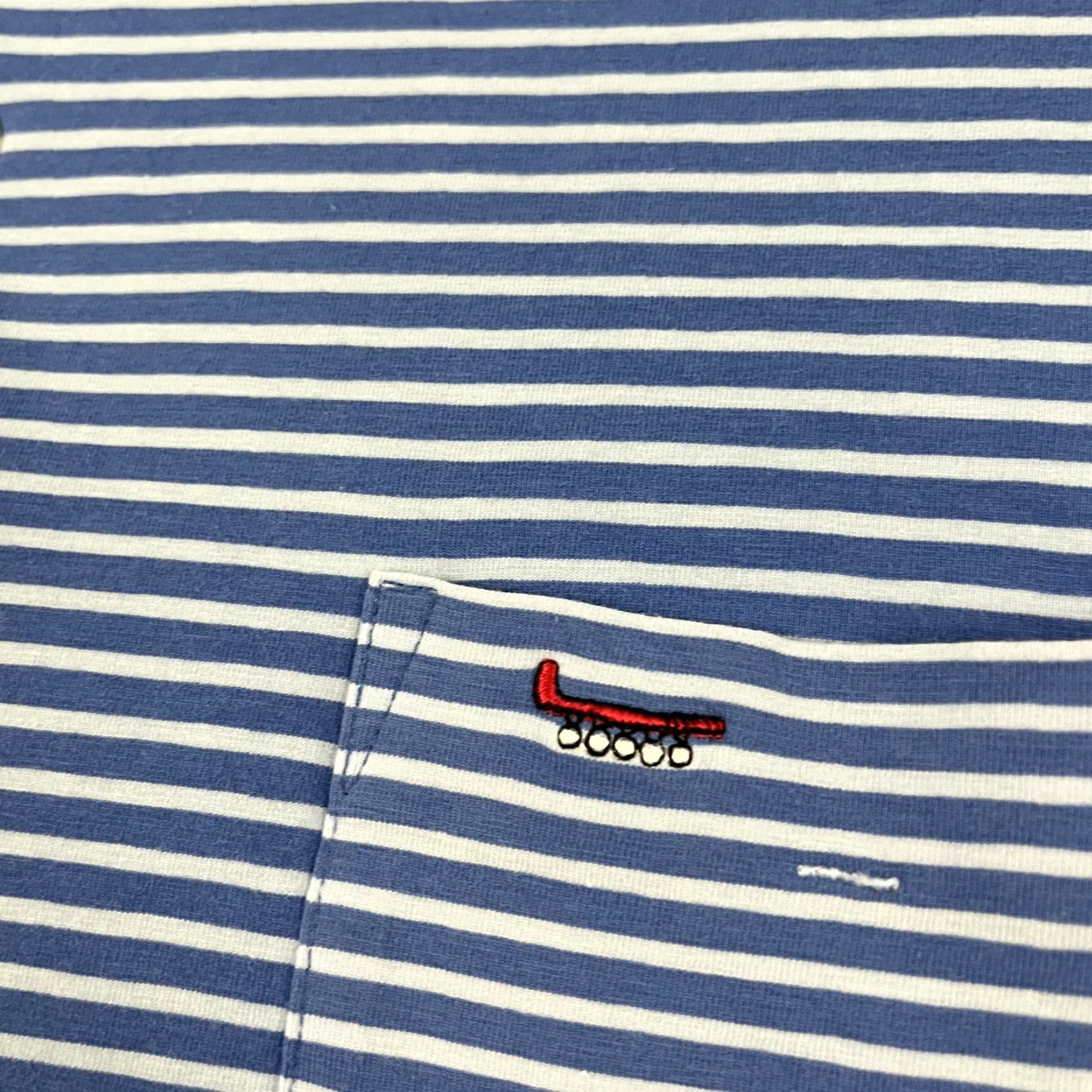 Vintage B. Draddy Polo Shirt Mens XL Blue White Striped Stretch Cotton Preppy Golf Logo Size US XL / EU 56 / 4 - 2 Thumbnail