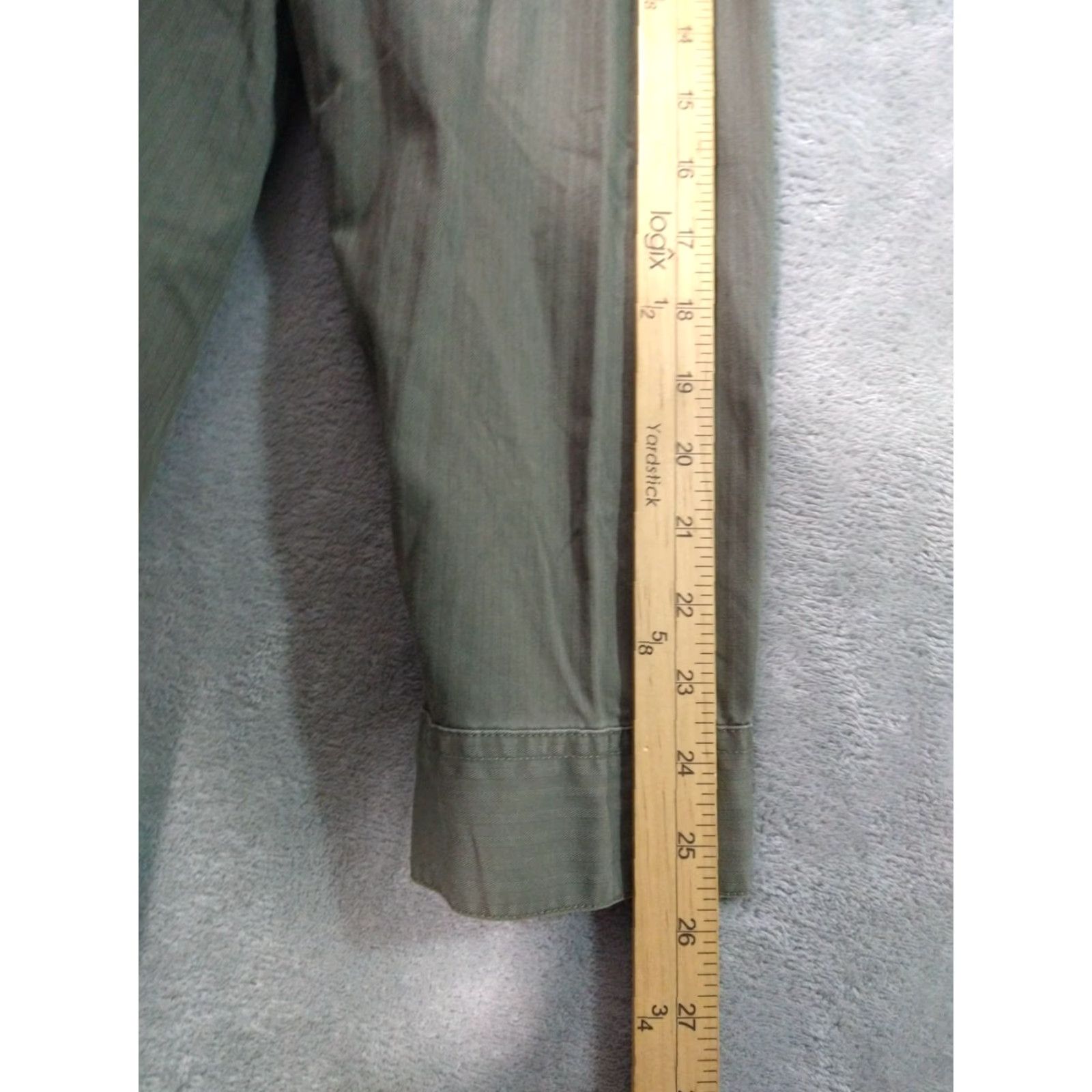 Point Zero VINTAGE Point Zero Shirt Mens XL Green Army Graphic Button Up Long Sleeve Cotton Size US XL / EU 56 / 4 - 6 Thumbnail