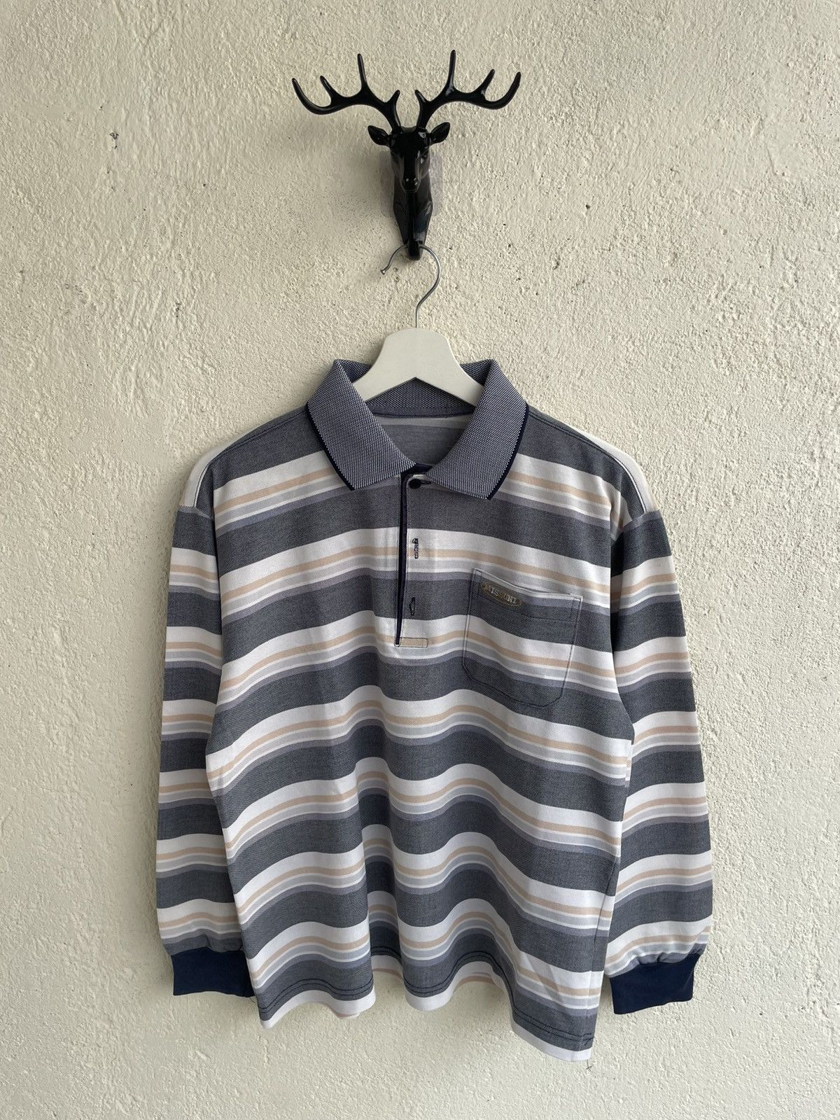 Burberry 2000s Missoni Long Polo Shirt Stripped Y2K Ysl Burberry y’s Size US L / EU 52-54 / 3 - 1 Thumbnail
