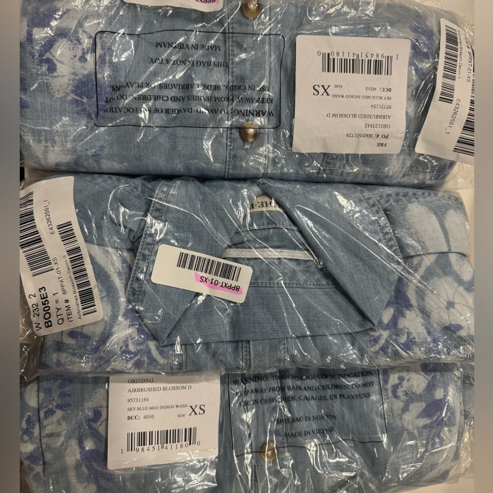 Free People Free People Free Airbrushed Blossom Denim Top - Women's Size XS / US 0-2 / IT 36-38 - 6 Thumbnail