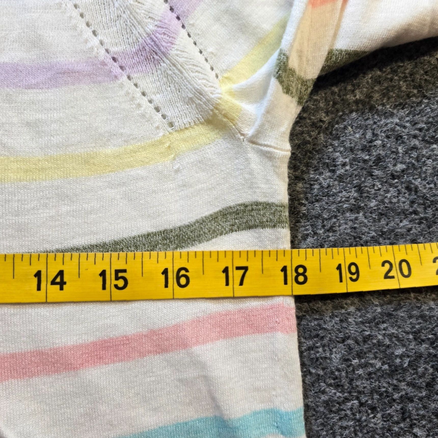 Talbots Talbots Sweater Women Size S White Pink Stripe Rainbow Casual Capsule Career Size S / US 4 / IT 40 - 5 Thumbnail