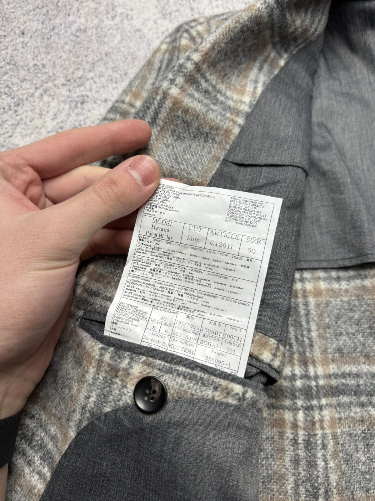 Suitsupply Suitsupply Men’s Havana HL Check Wool Alpaca Blend Size 42R - 17 Thumbnail