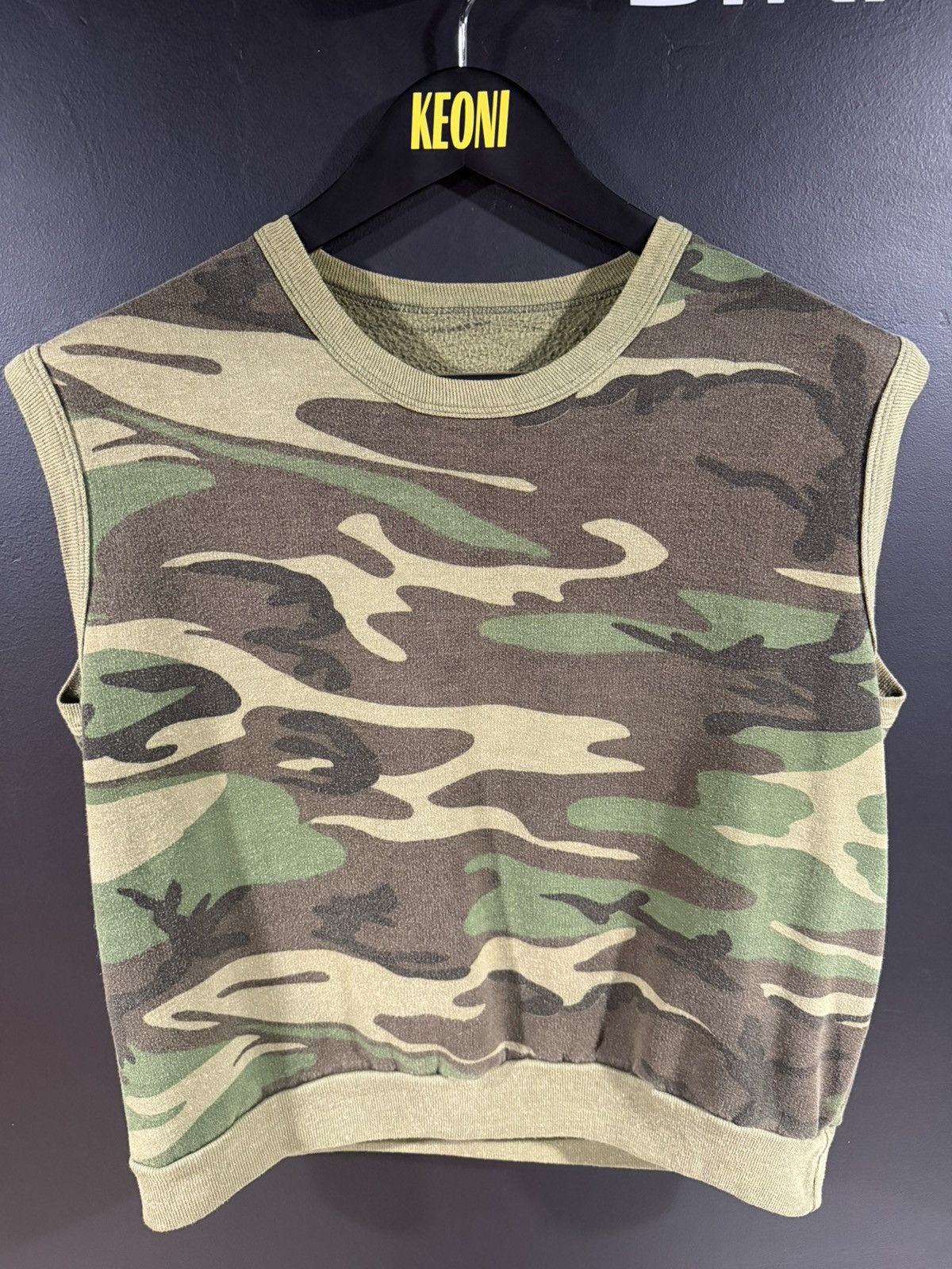 Vintage 1990s Vintage Camo Grunge Cropped Tank Top M Size US M / EU 48-50 / 2 - 2 Thumbnail