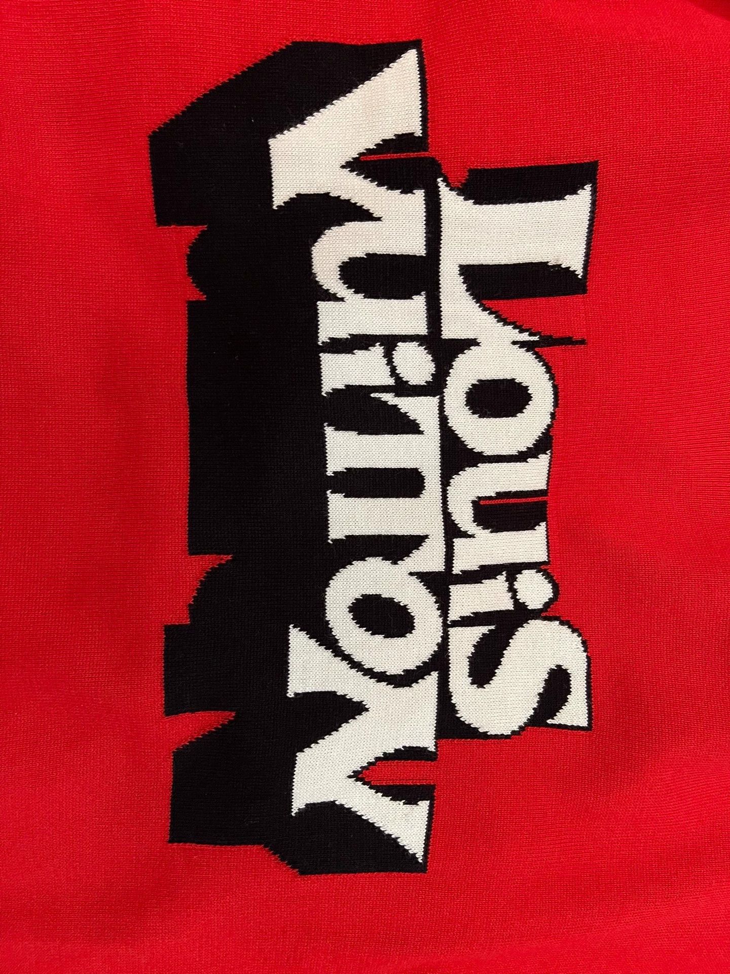 Louis Vuitton LV Red Knit Short Tee L Front Logo Back Swallow 99New Size US L / EU 52-54 / 3 - 4 Thumbnail