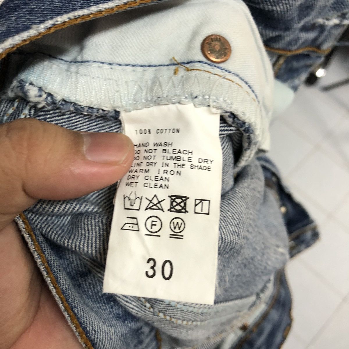 Japanese Brand DL Japan vintage ripped style Blue Denim Pants #C141 Size US 30 / EU 46 - 22 Thumbnail