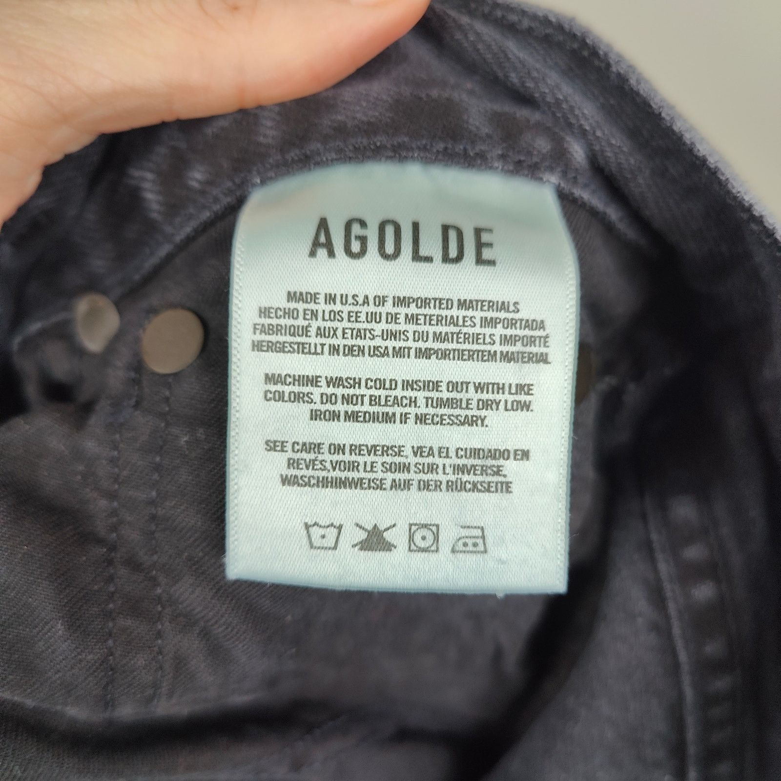 Agolde Agolde Lana Jean Womens 27 Straight Leg Black Knee Rip Size 27" / US 4 / IT 40 - 7 Thumbnail