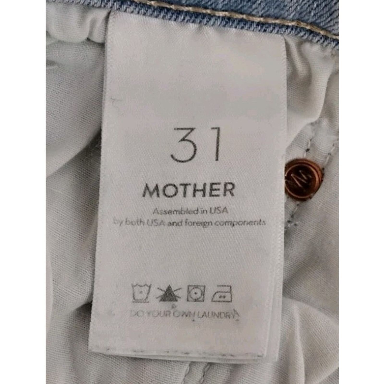 MOTHER Mother High Waisted Rider Jeans Women's 31 Light Wash Size 31" - 10 Thumbnail