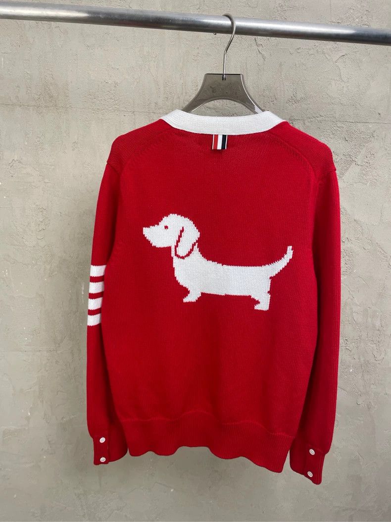 Thom Browne Thom browne Vintage red back puppy four-striped knitted car Size XS / US 0-2 / IT 36-38 - 2 Thumbnail